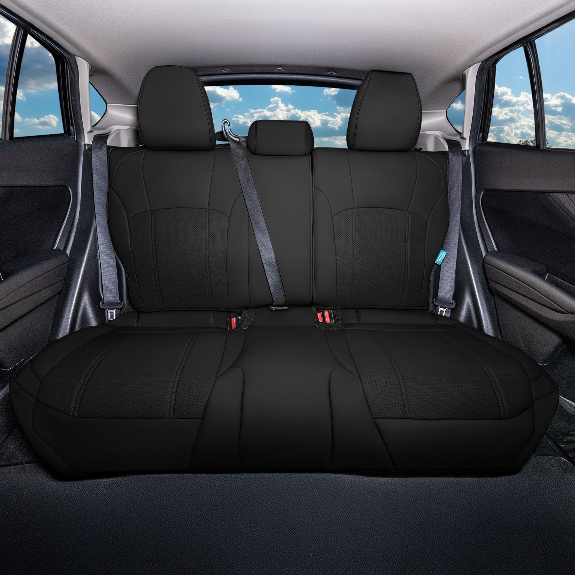 Subaru Crosstrek 2018-2023 - Rear Set Seat Covers - Black Faux Leather