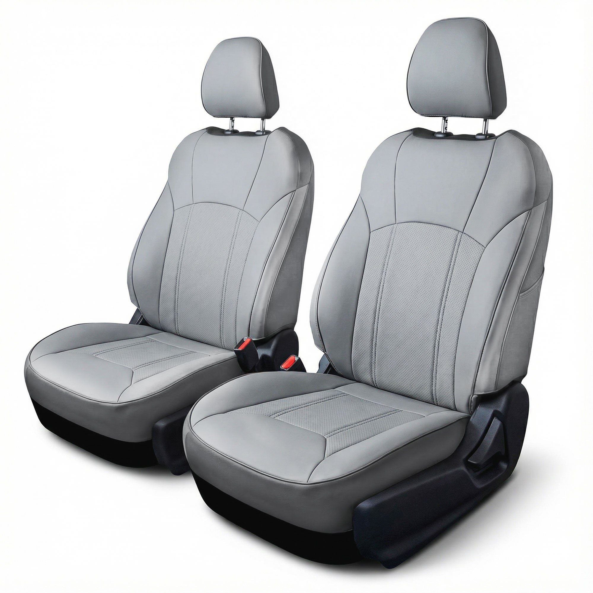 Subaru Crosstrek 2018-2026 Front Set Seat Covers - Solid Gray Faux Leather