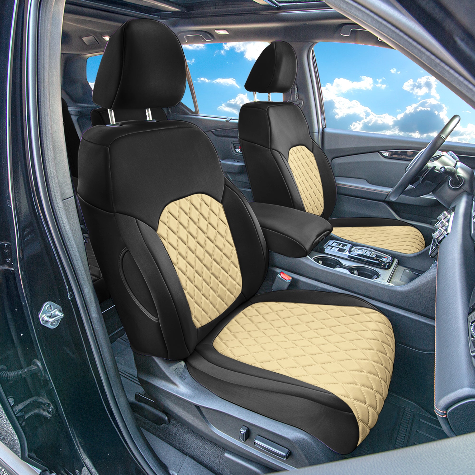 Honda Pilot 2023 - 2025 - Full Set Seat Covers - Beige Ultraflex Neoprene