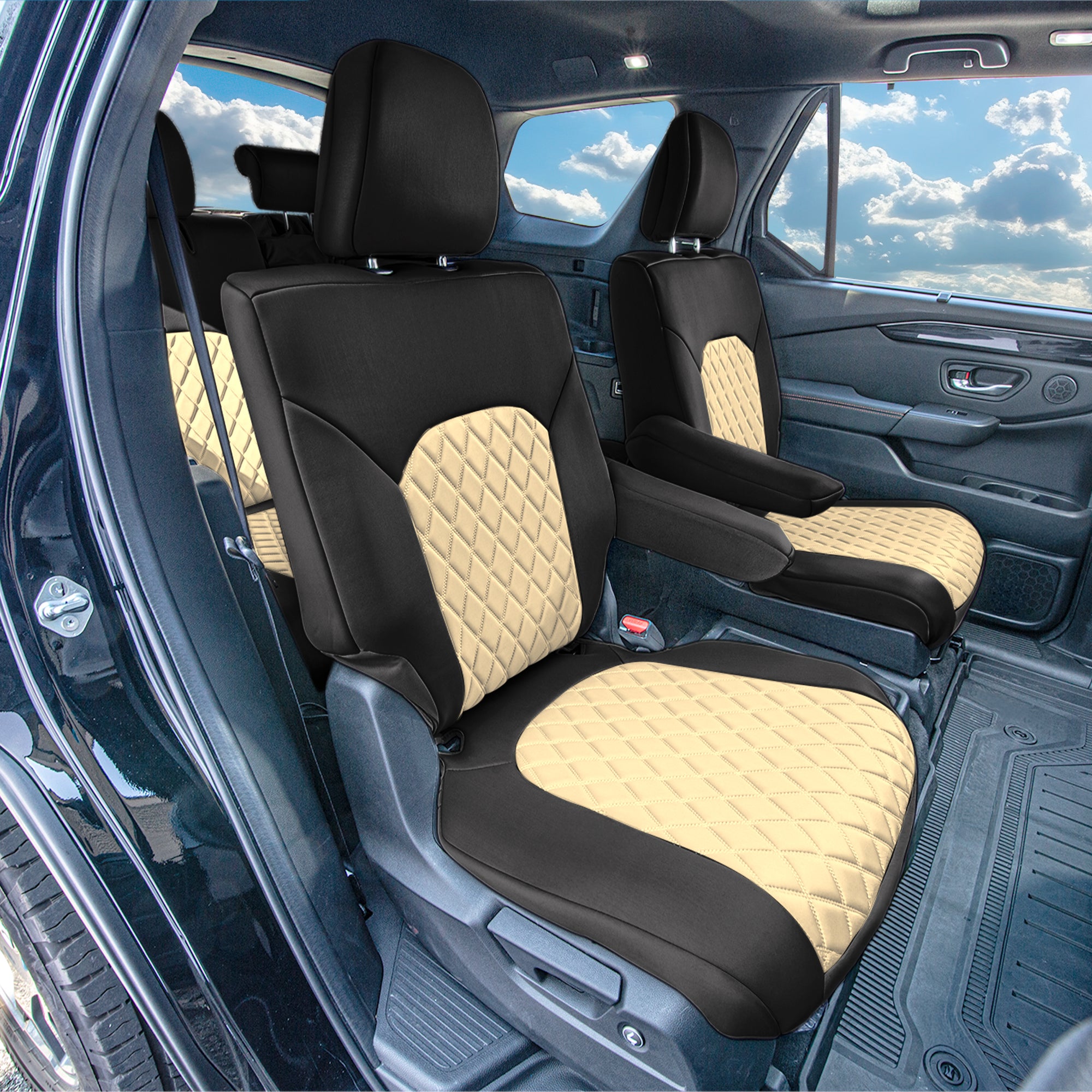 Honda Pilot 2023 - 2025 - 2nd Row Seat Covers - Beige Ultraflex Neoprene
