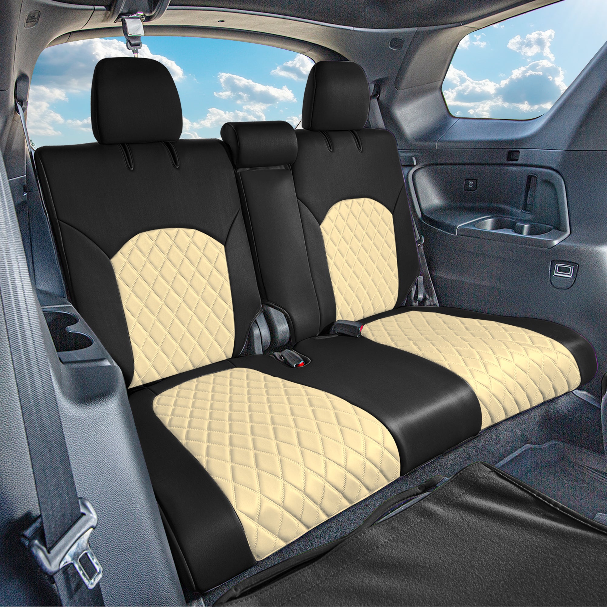 Honda Pilot 2023 - 2025 - 3rd Row Seat Covers - Beige Ultraflex Neoprene