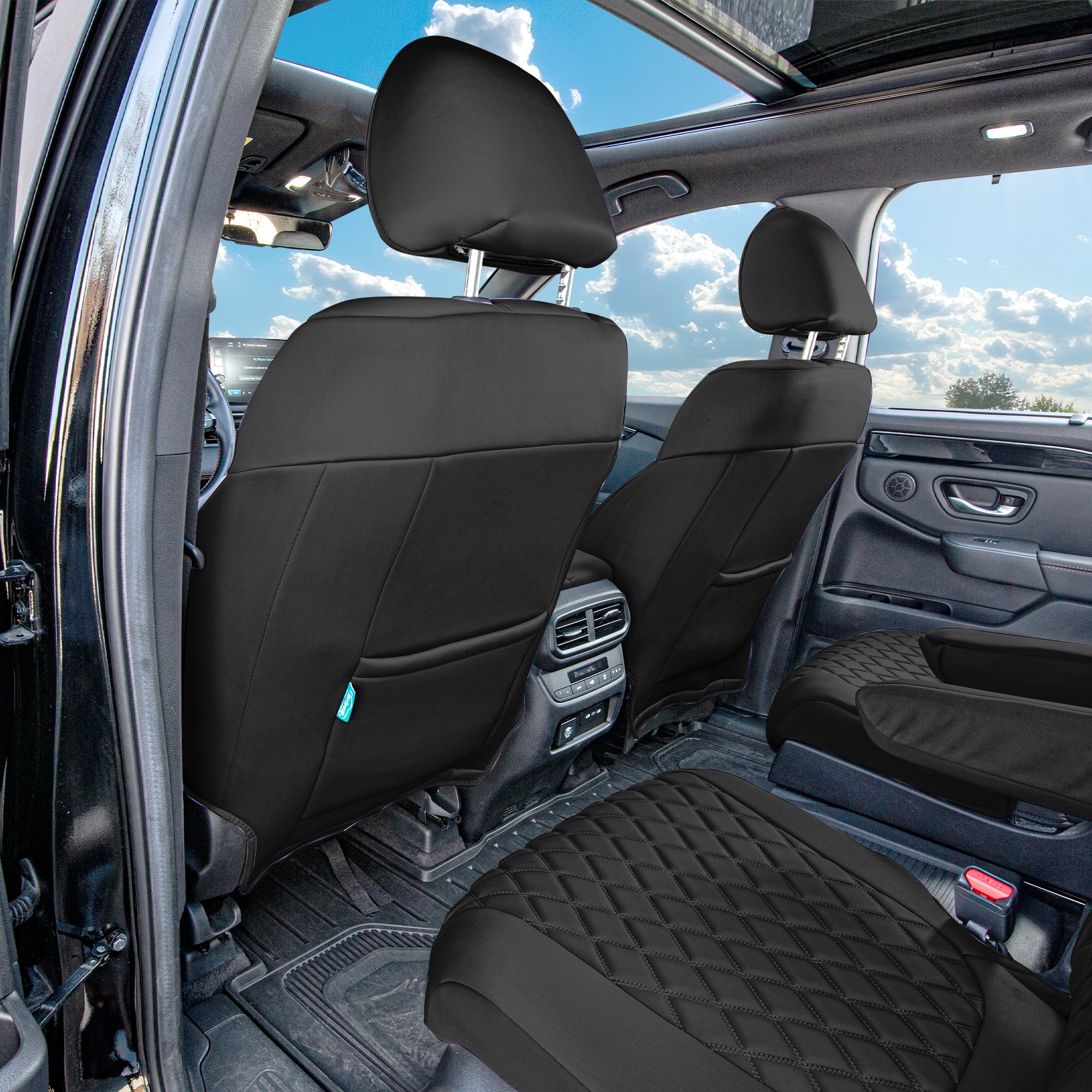 Honda Pilot 2023 - 2025 - Full Set Seat Covers - Black Ultraflex Neoprene