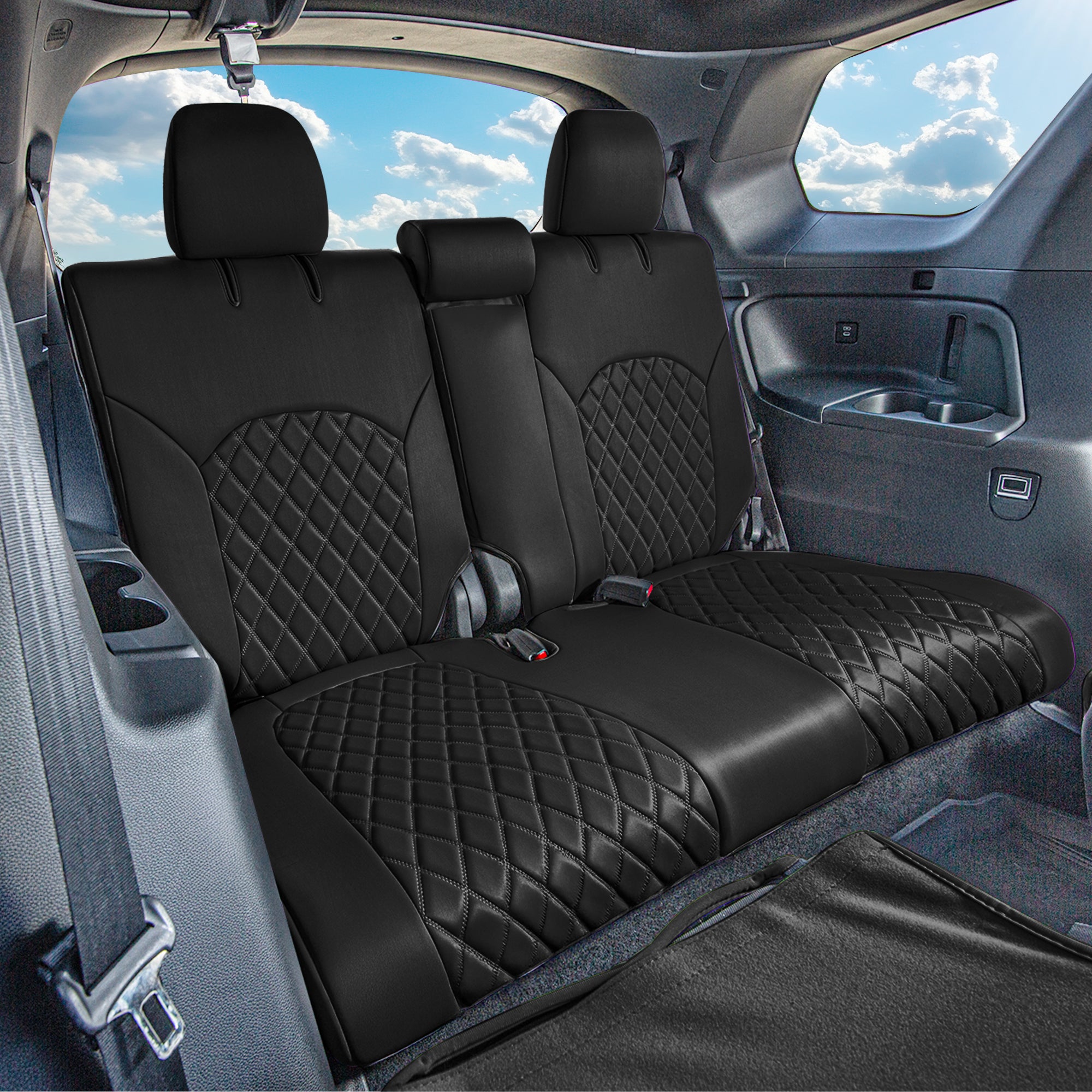 Honda Pilot 2023 - 2025 - 3rd Row Seat Covers - Black Ultraflex Neoprene