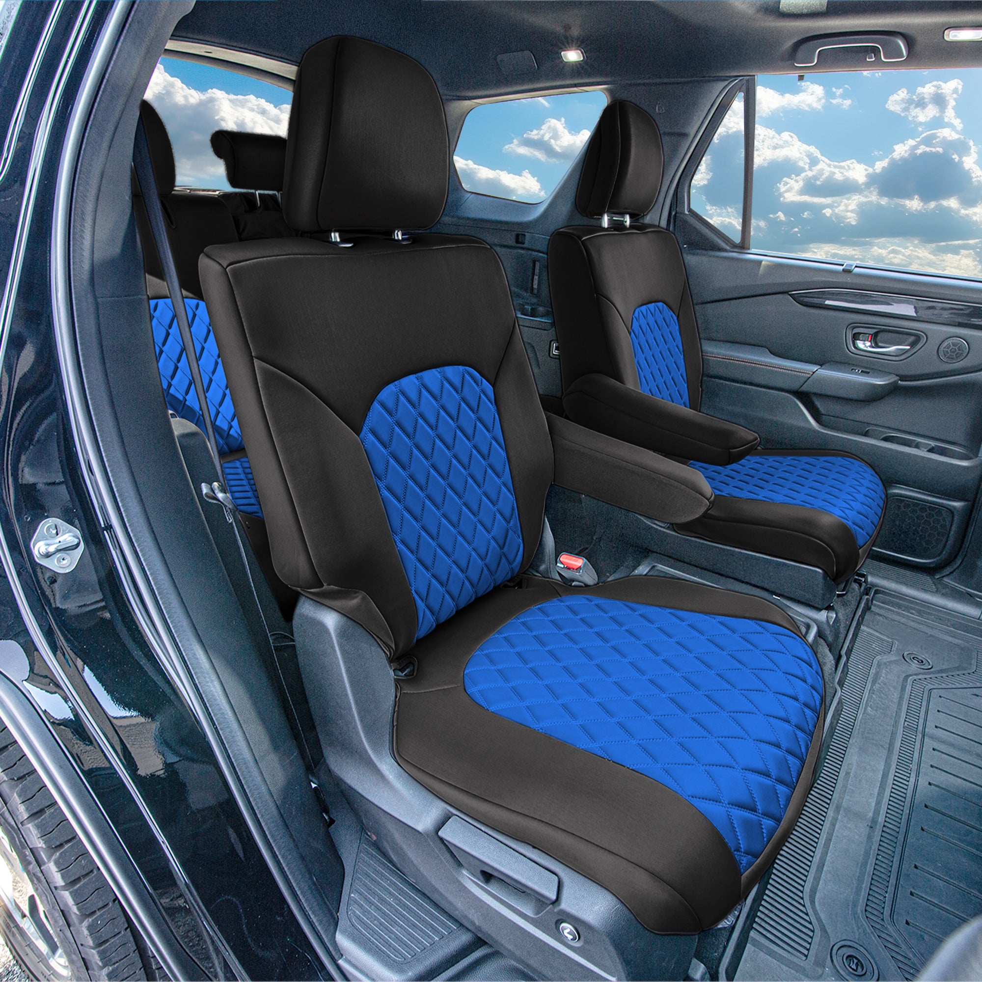 Honda Pilot 2023 - 2025 - 2nd Row Seat Covers - Blue Ultraflex Neoprene