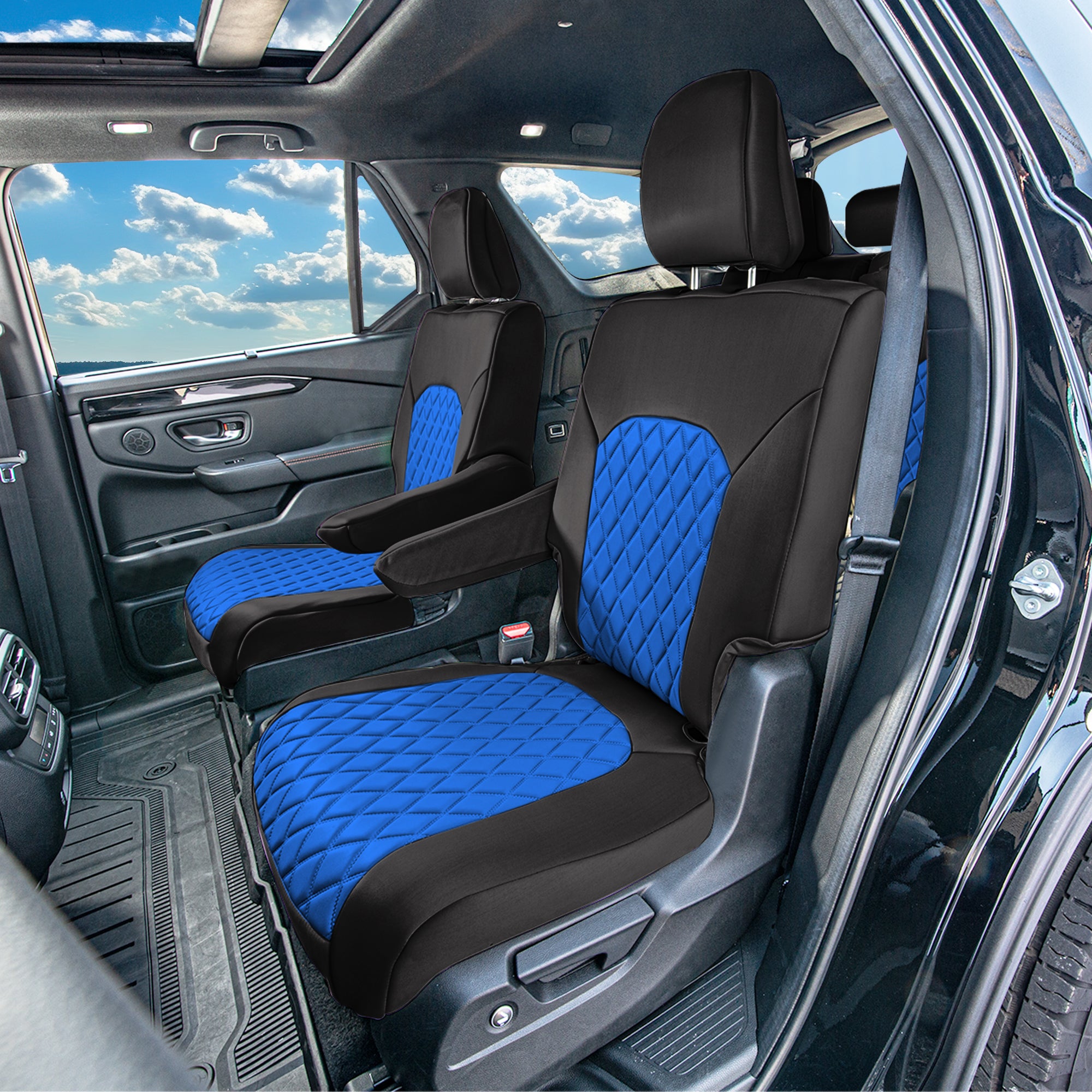 Honda Pilot 2023 - 2025 - 2nd Row Seat Covers - Blue Ultraflex Neoprene