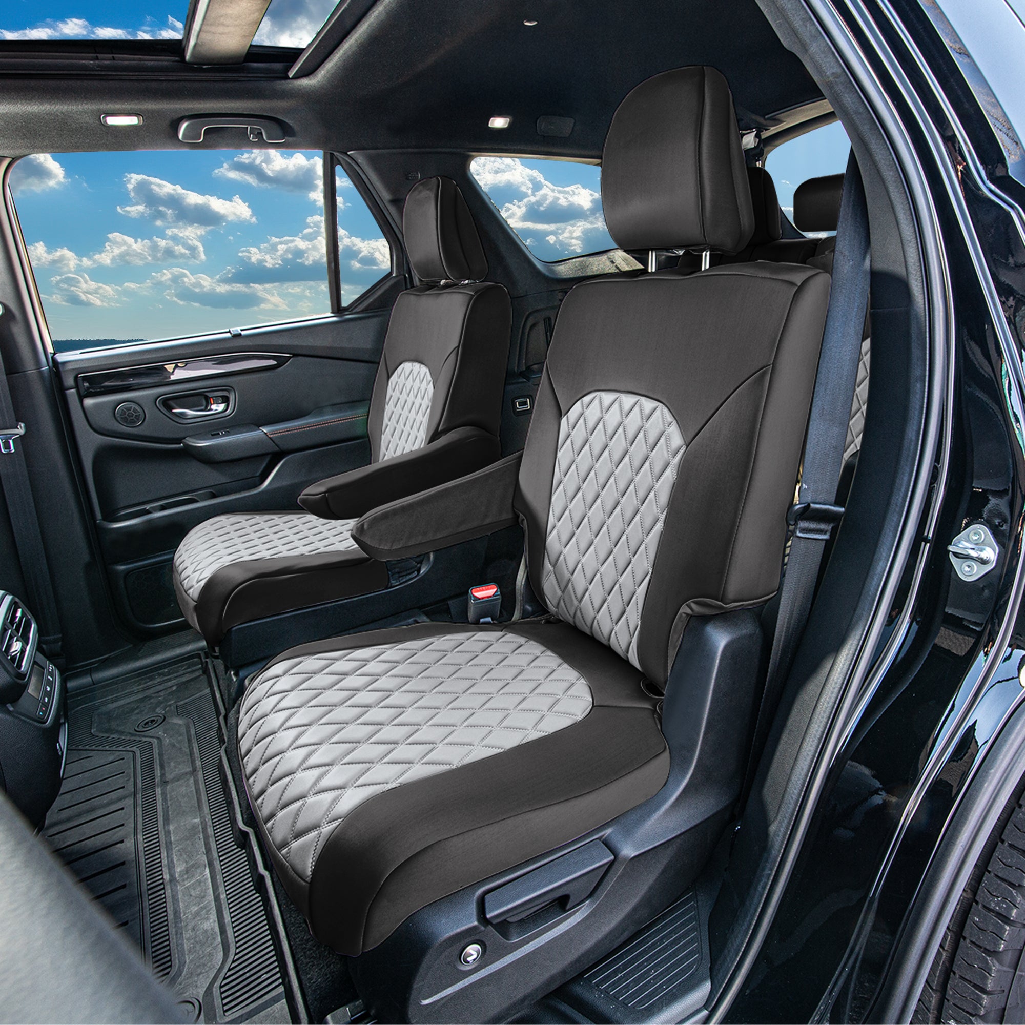 Honda Pilot 2023 - 2025 - 2nd Row Seat Covers - Gray Ultraflex Neoprene