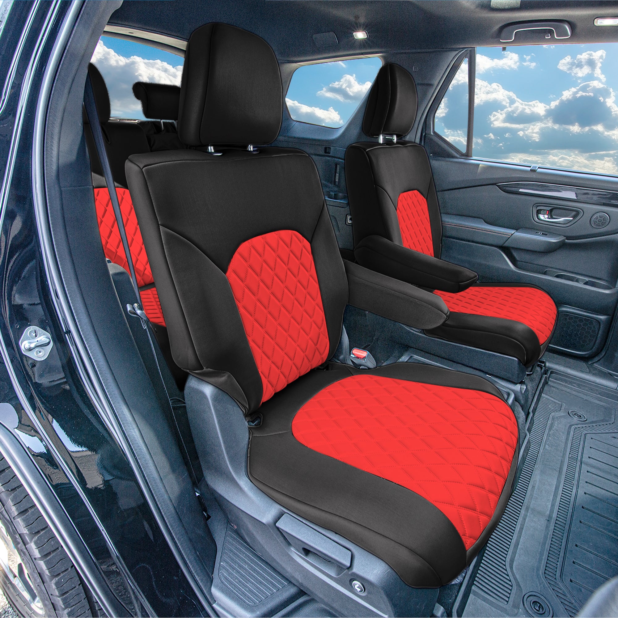 Honda Pilot 2023 - 2025 - 2nd Row Seat Covers - Red Ultraflex Neoprene