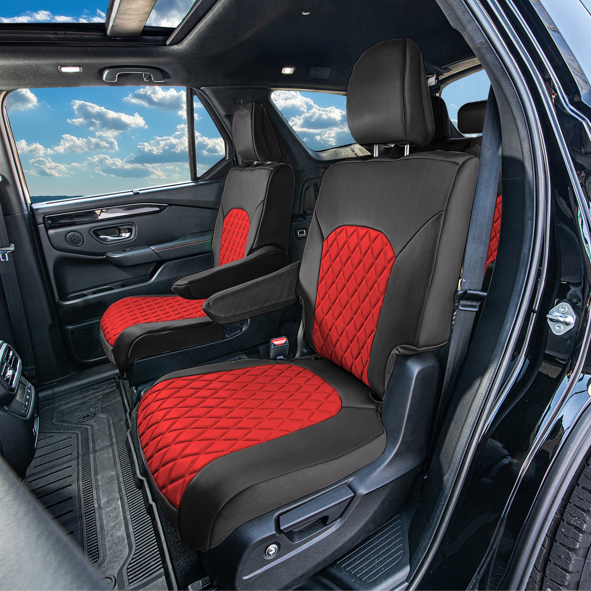 Honda Pilot 2023 - 2025 - 2nd Row Seat Covers - Red Ultraflex Neoprene
