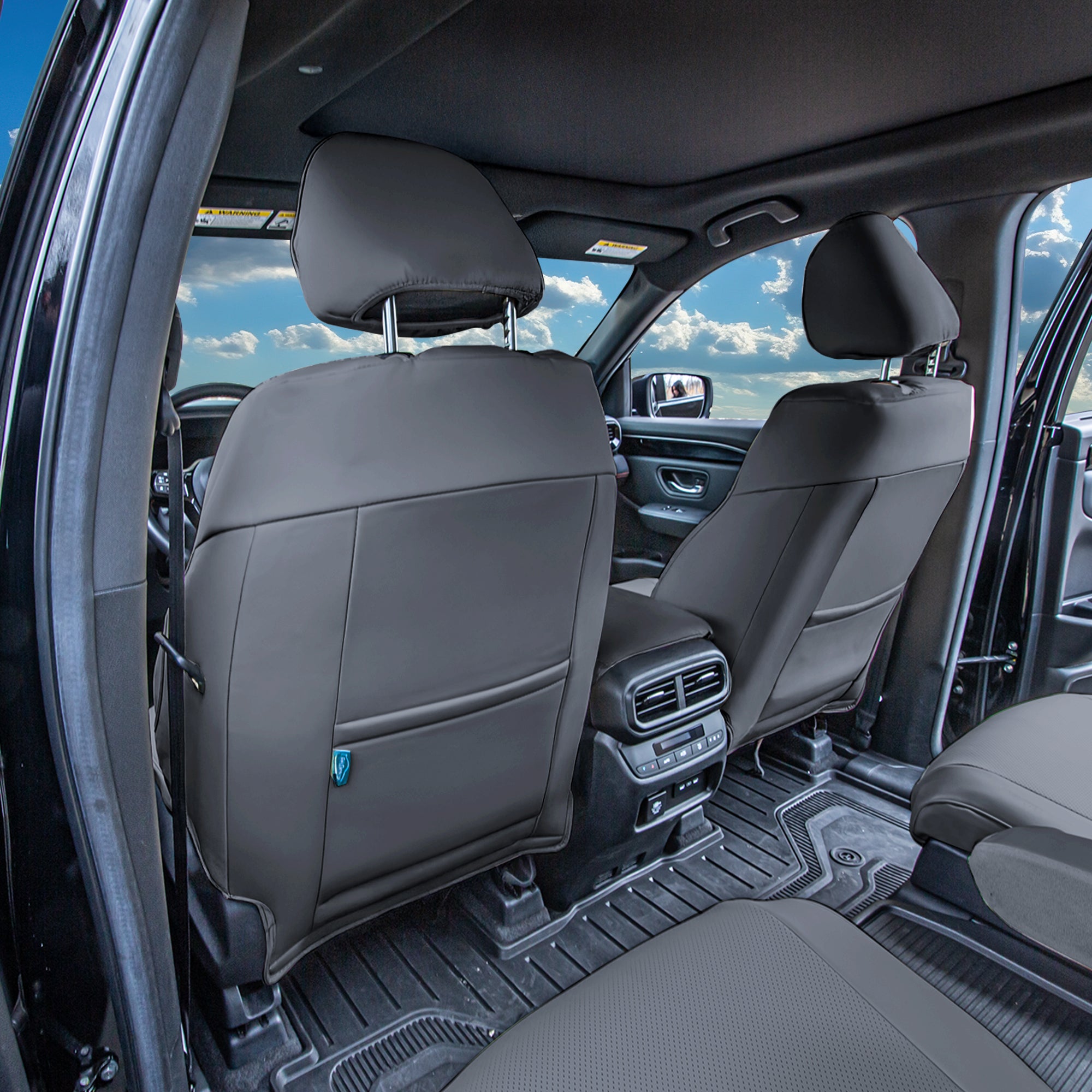 Honda Pilot 2023 - 2025 - Front Set Seat Covers - Solid Gray Faux Leather