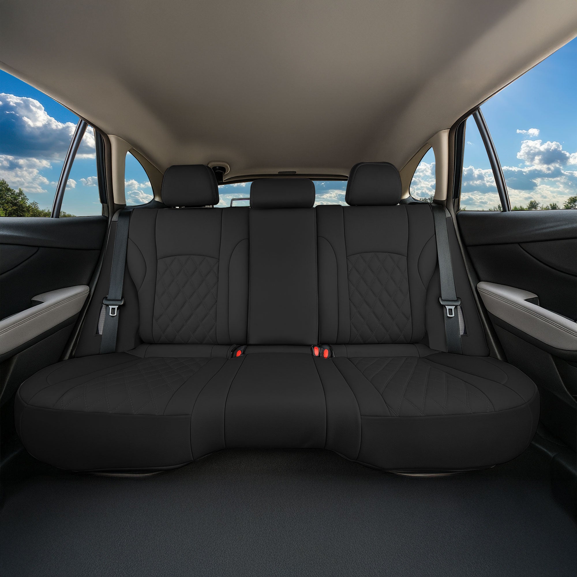 Subaru Outback 2020 - 2025 - Rear Set Seat Covers - Black Ultraflex Neoprene