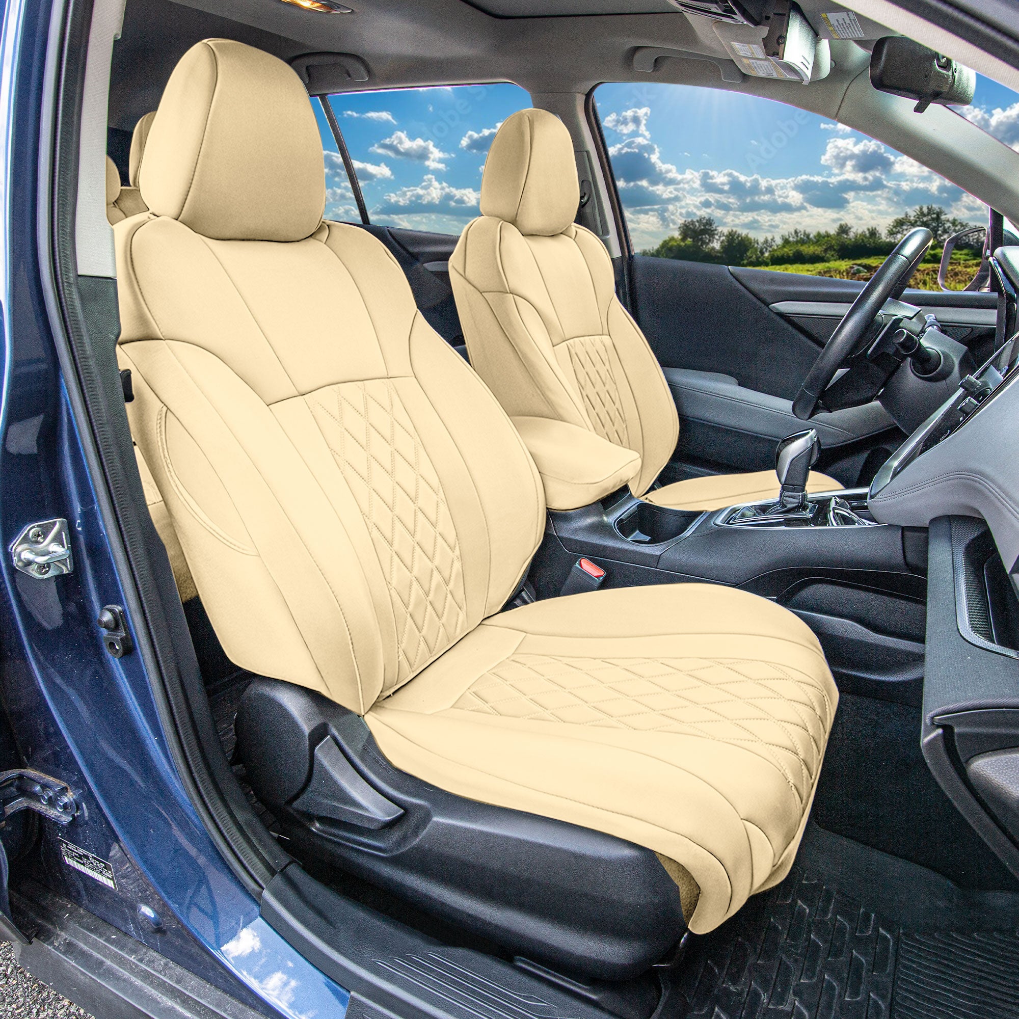 Subaru Outback 2020 - 2025 - Full Set Seat Covers - Solid Beige Ultraflex Neoprene