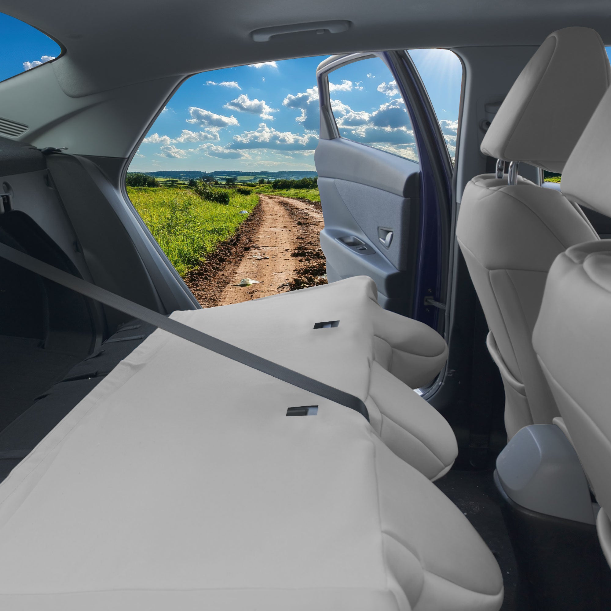 Hyundai Elantra 2021 - 2024 - Solid Rear Set Seat Covers - Solid Gray Ultraflex Neoprene