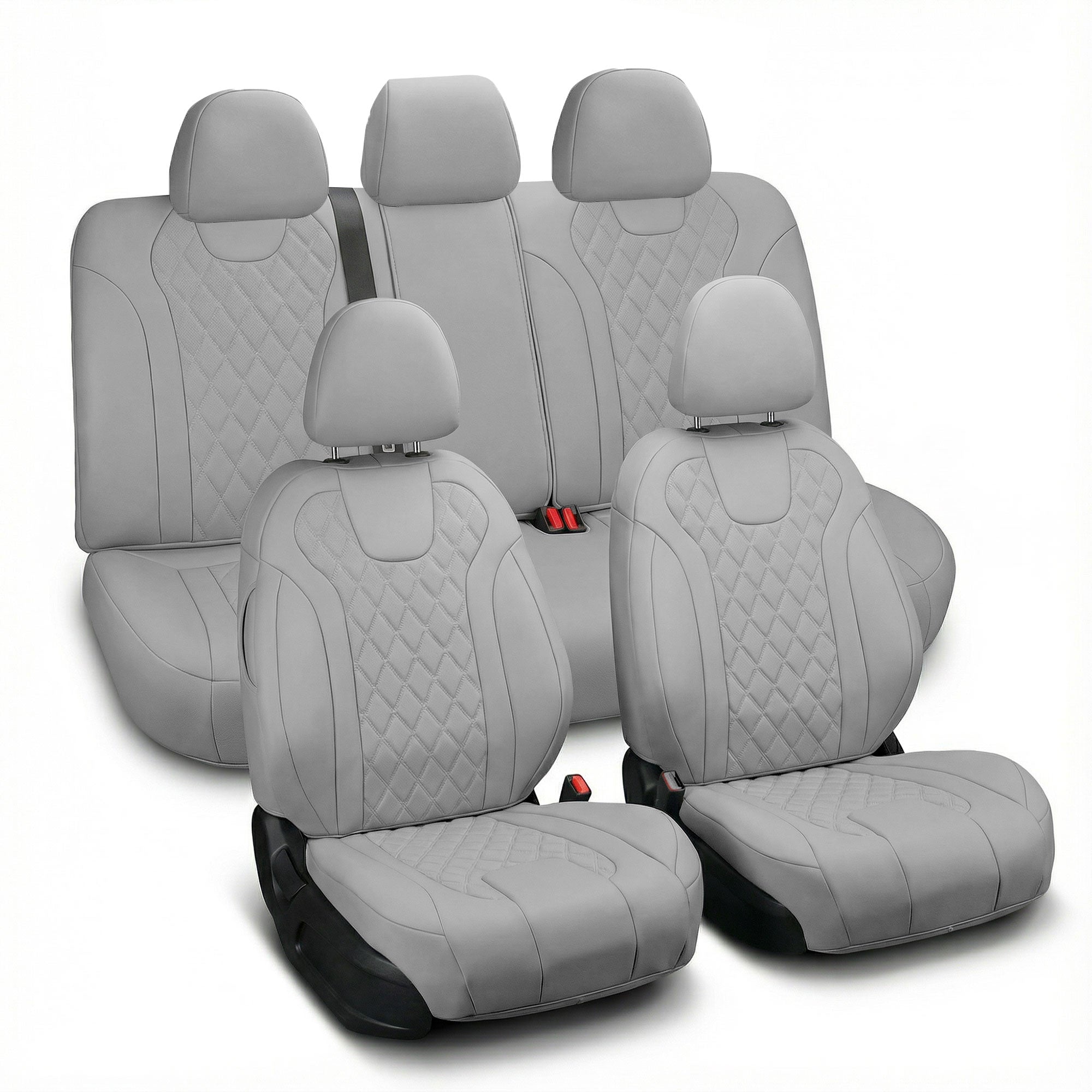 Hyundai Elantra 2021 - 2024 - Full Set Seat Covers - Solid Gray Ultraflex Neoprene