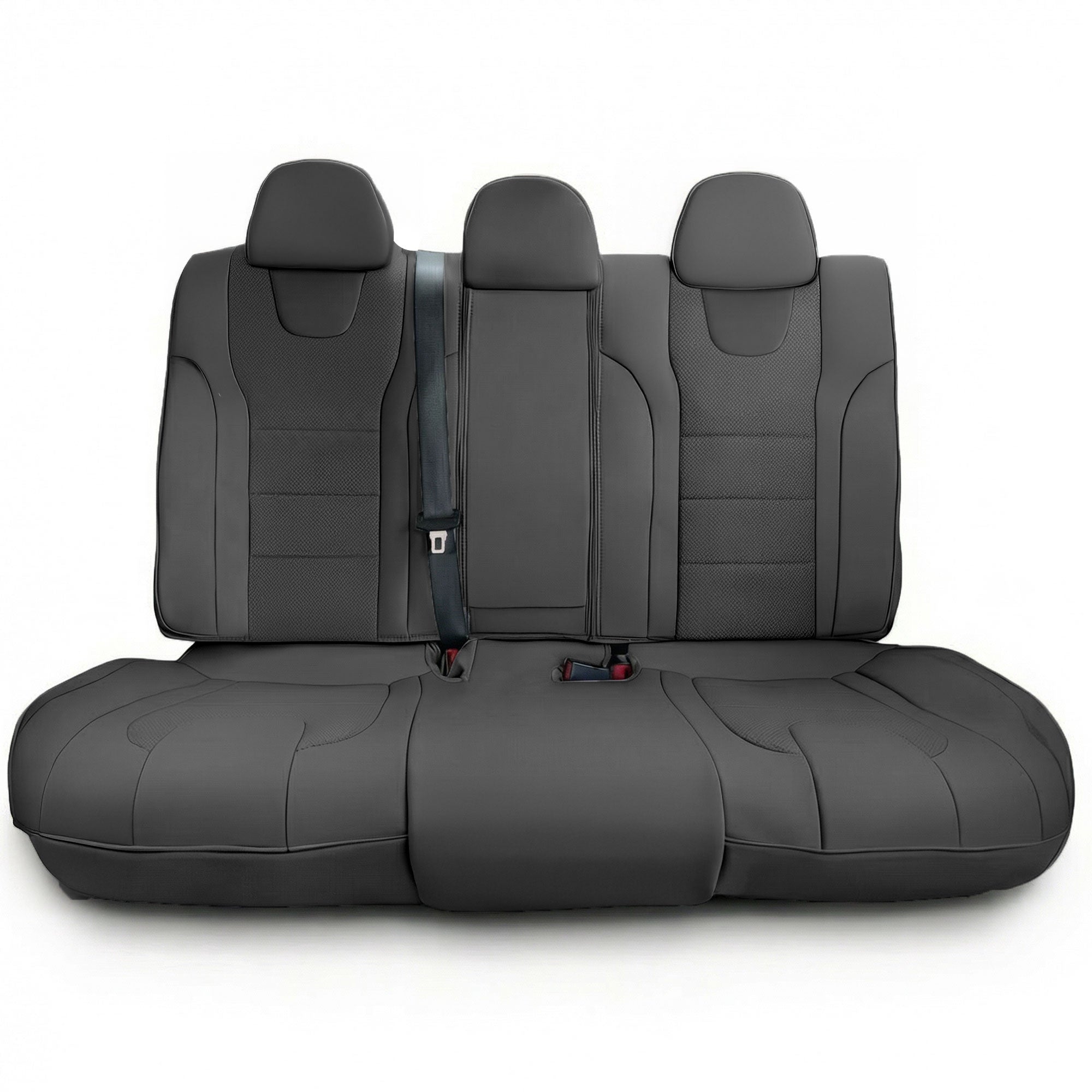 Hyundai Elantra 2021 - 2024 - Split Rear Set Seat Covers - Black Faux Leather