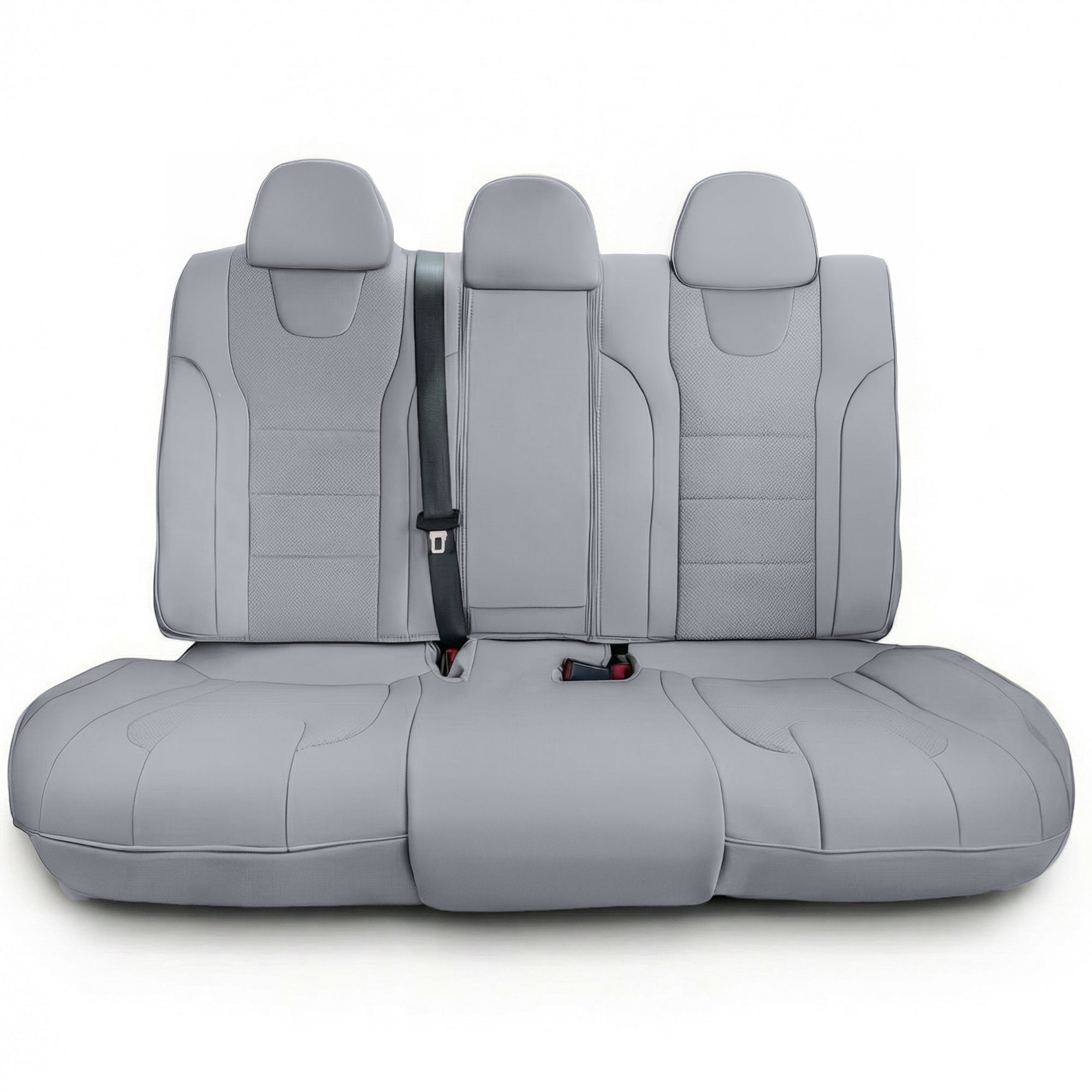 Hyundai Elantra 2021 - 2024 - Split Rear Set Seat Covers - Solid Gray Faux Leather