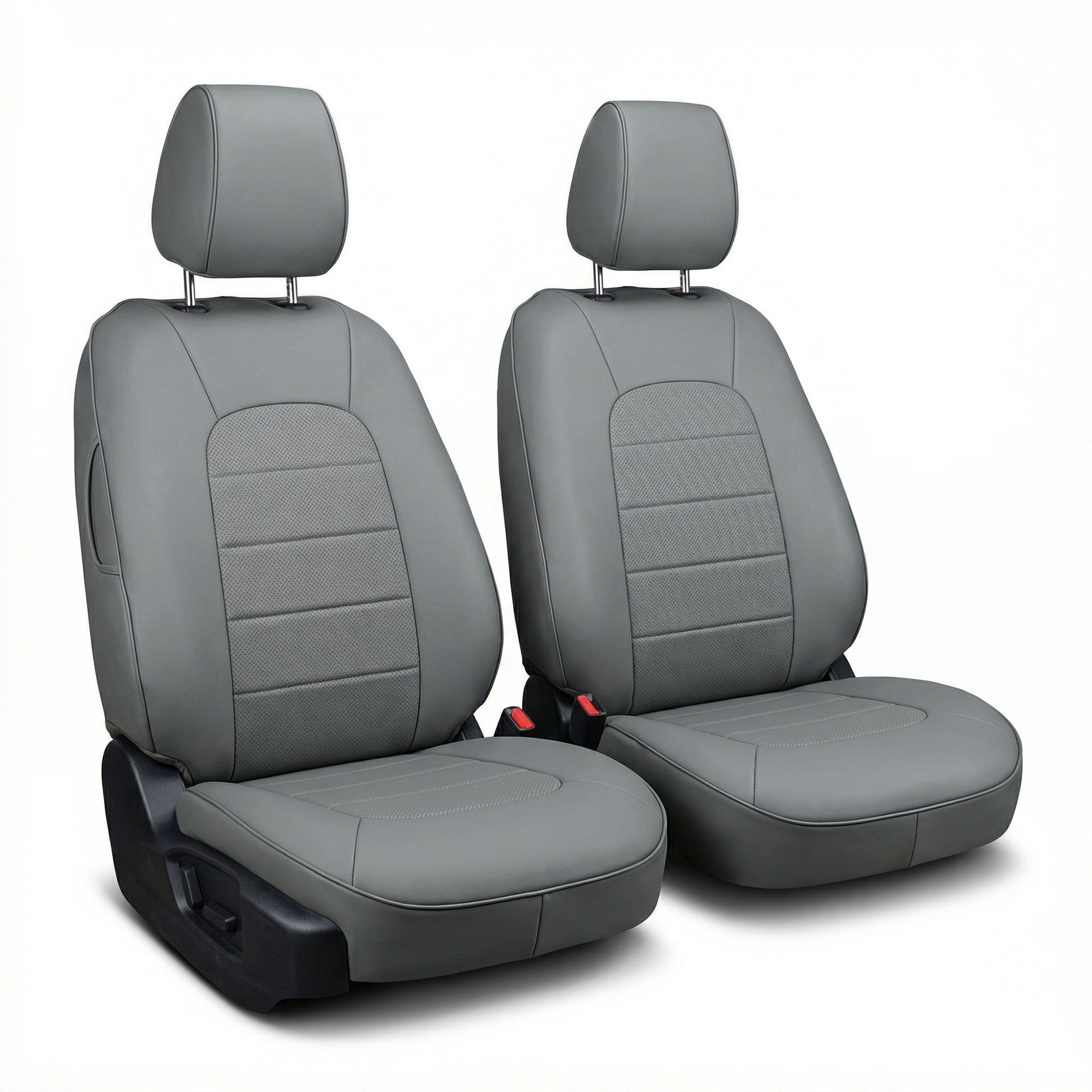 Mazda CX-5 2017 - 2025 - Front Set Seat Covers - Solid Gray Faux Leather