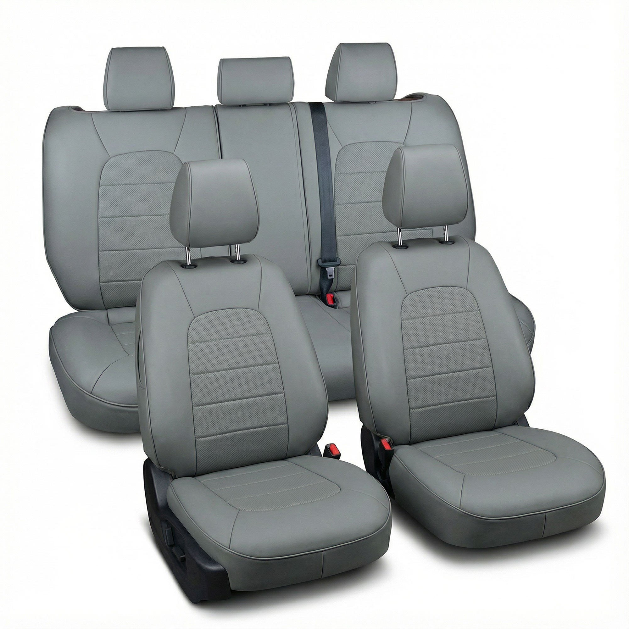 Mazda CX-5 2017 - 2025 - Full Set Seat Covers - Solid Gray Faux Leather