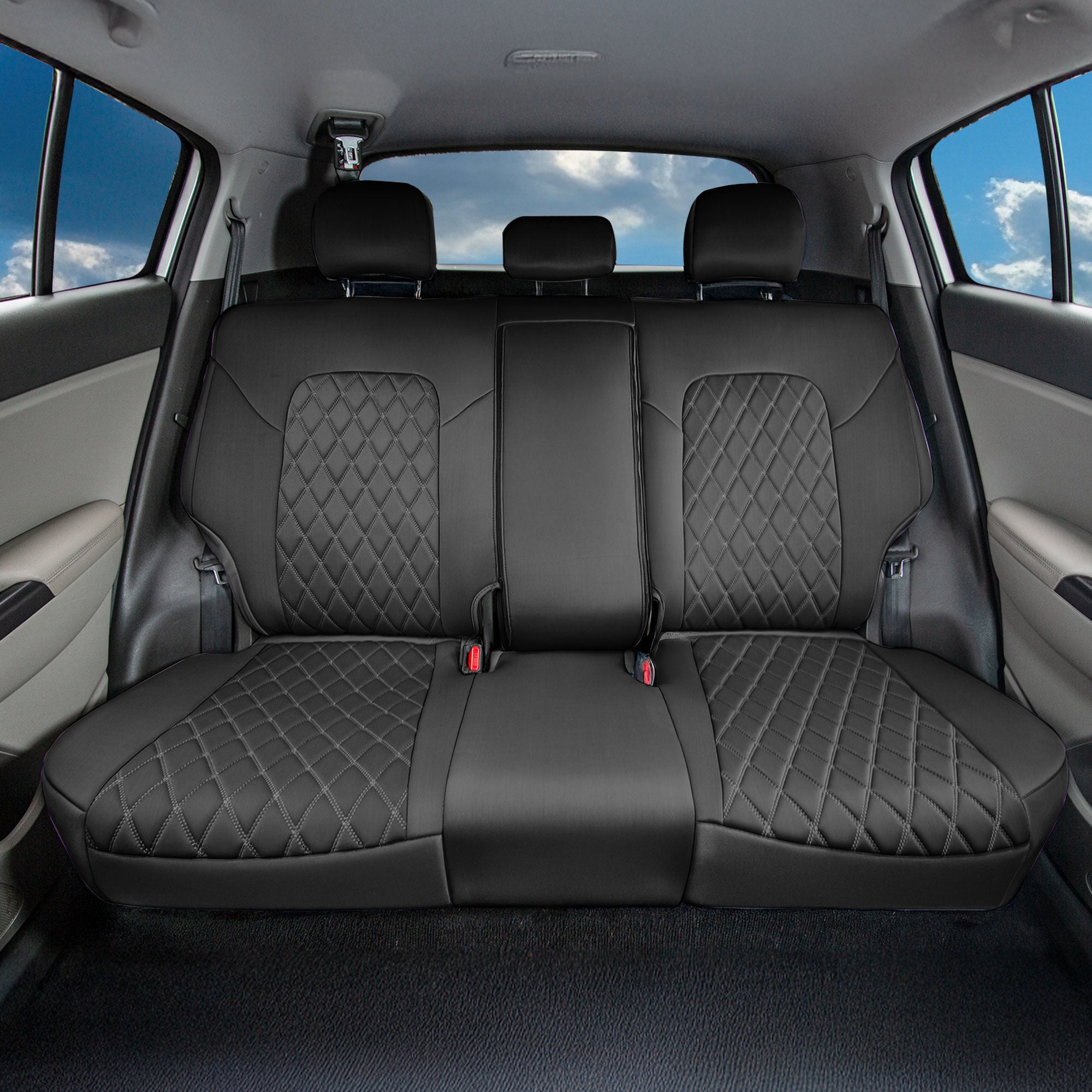 Kia Sportage 2017 – 2022 - Rear Set Seat Covers - Black Ultraflex Neoprene