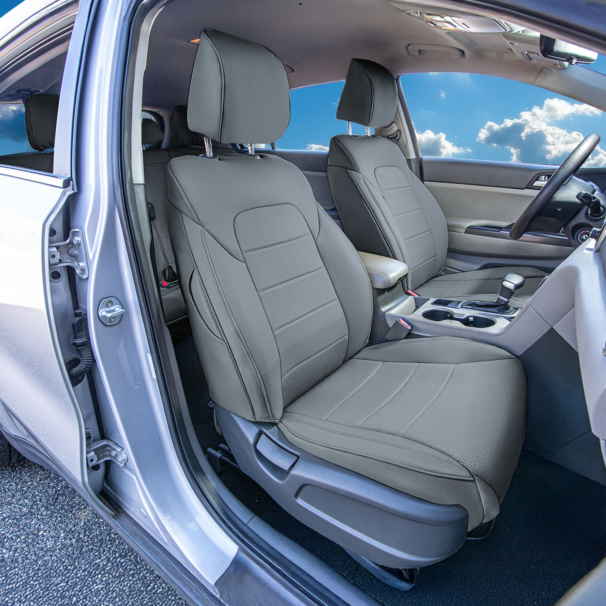 Kia Sportage 2017 – 2022 - Full Set Covers - Solid Gray Faux Leather