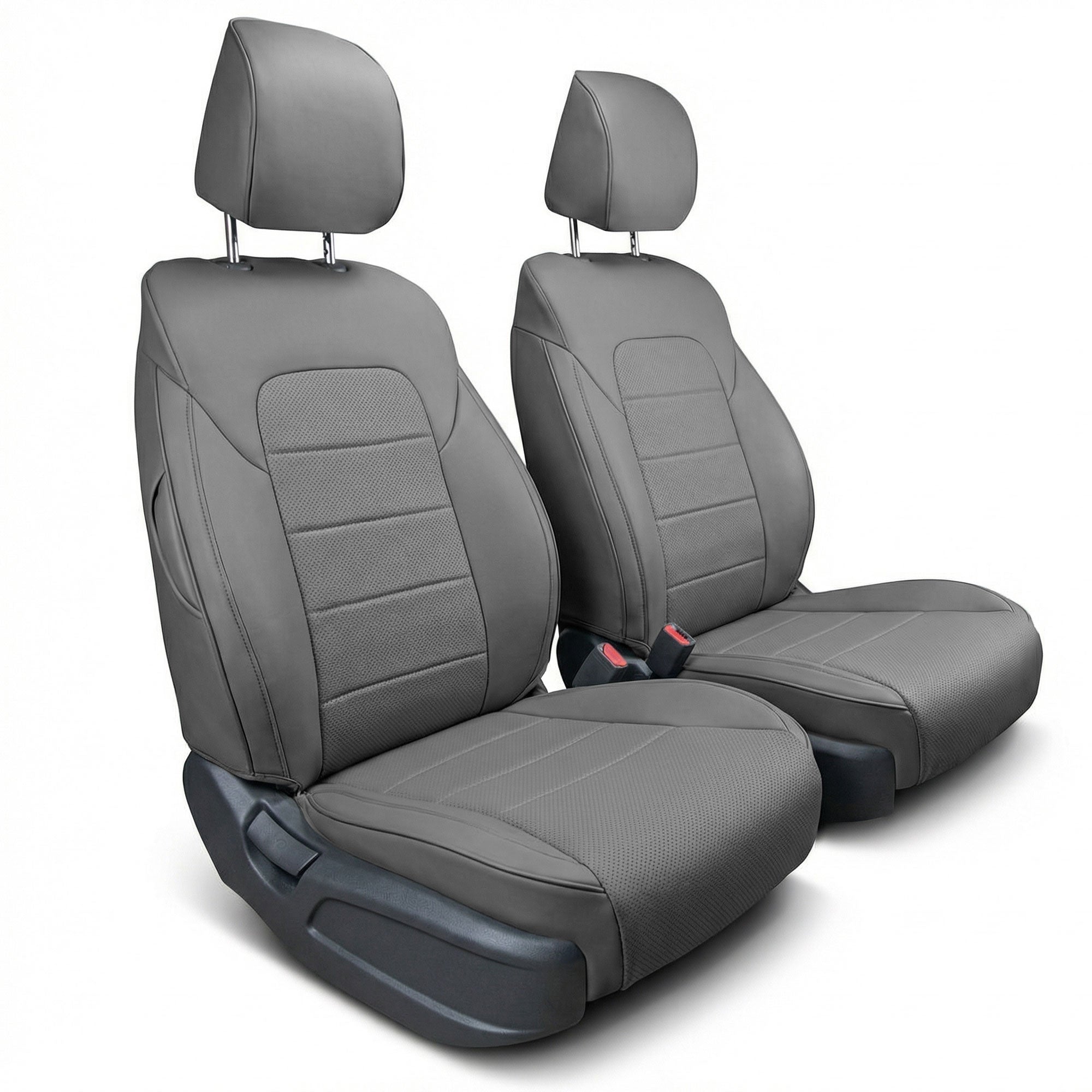 Kia Sportage 2017 - 2022 - Front Set Covers - Solid Gray Faux Leather