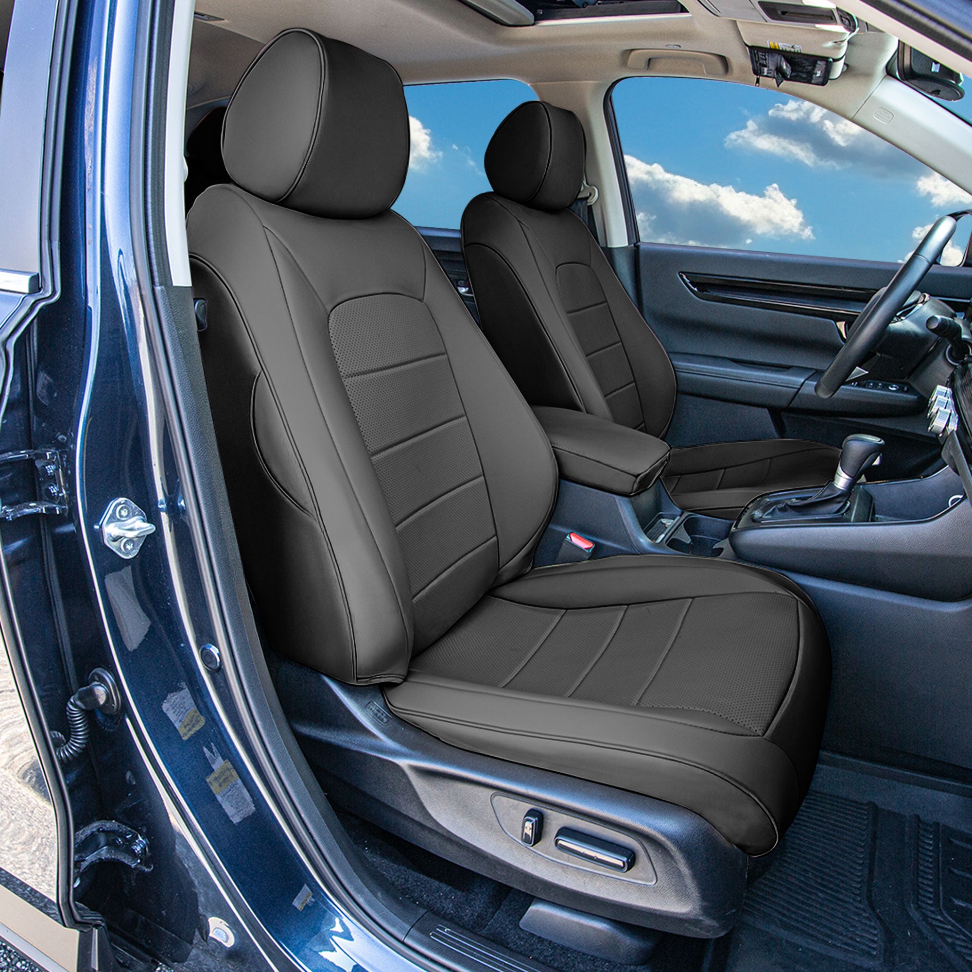 Honda CR-V 2023 - 2026 - Front Set Covers - Black Faux Leather