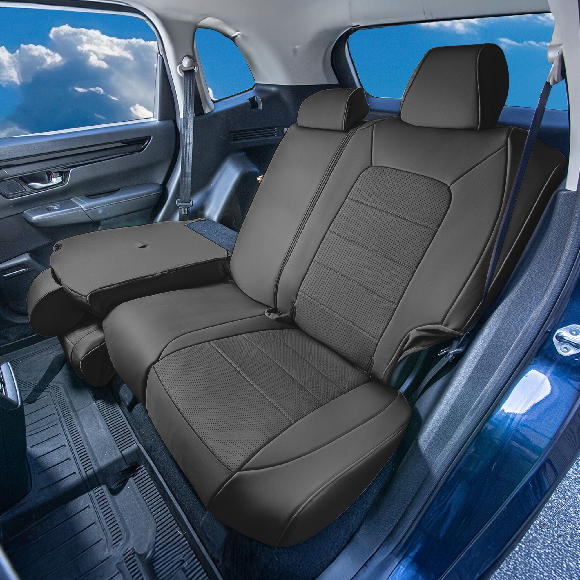 ノ*屋様 アメリカ ホンダ純正 2023-2026 CR-V リアシートバックプ Honda CR-V 2023 - 2026 - Rear Set Seat Covers - Black Faux Leather