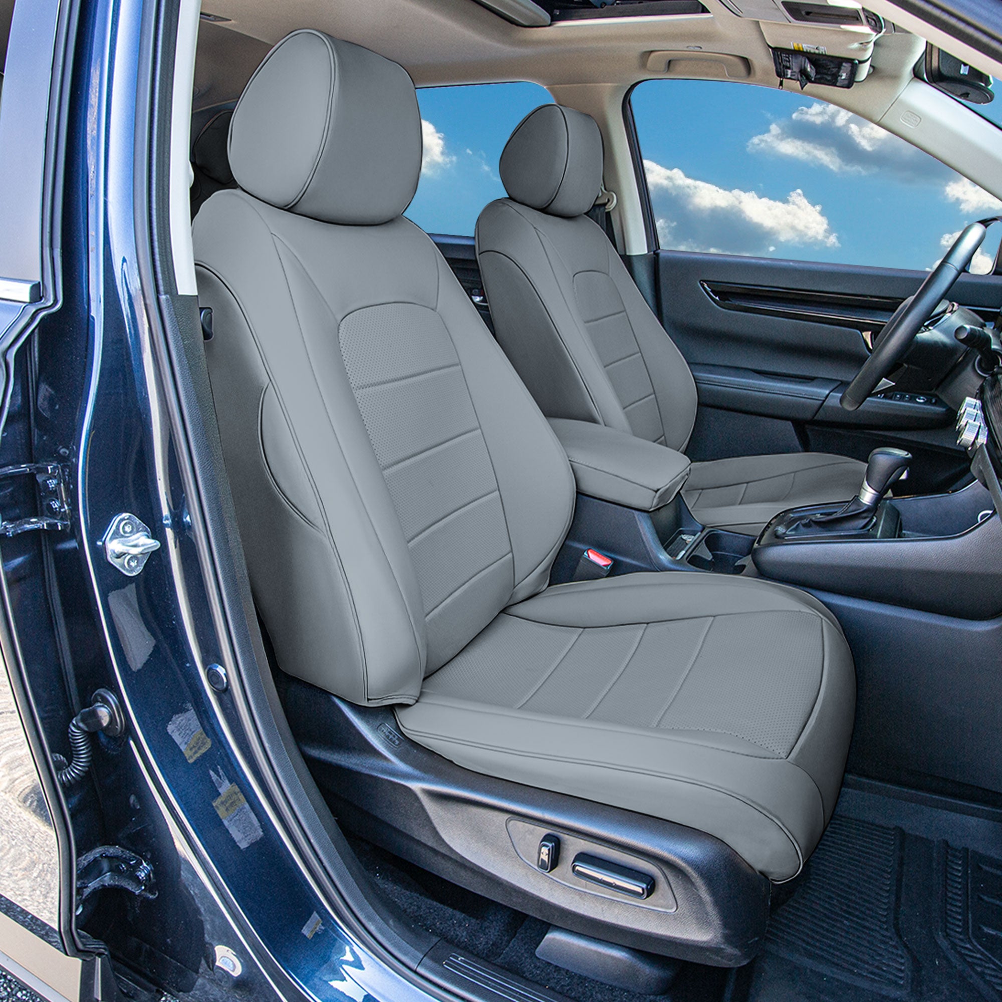 Honda CR-V 2023 - 2026 - Full Set Covers - Solid Gray Faux Leather