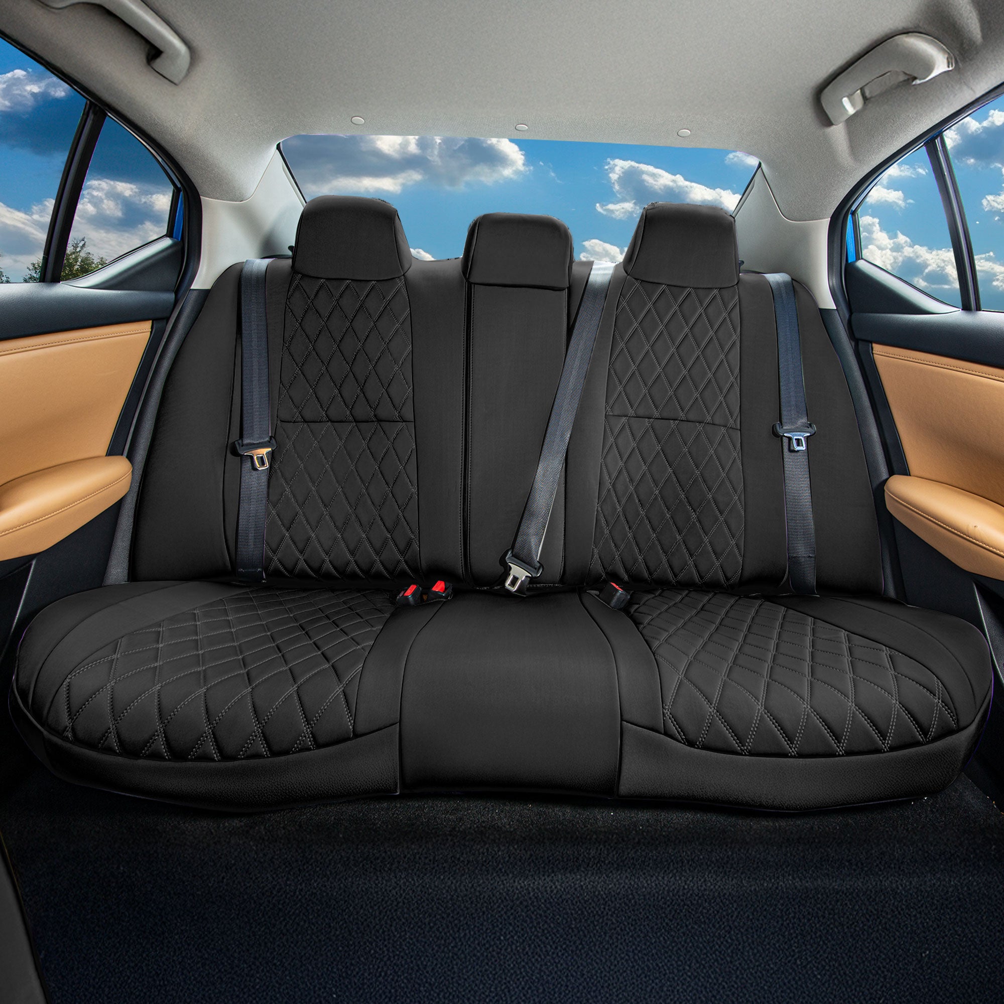 Nissan Sentra 2020 - 2026 - Rear Set Seat Covers - Black Ultraflex Neoprene