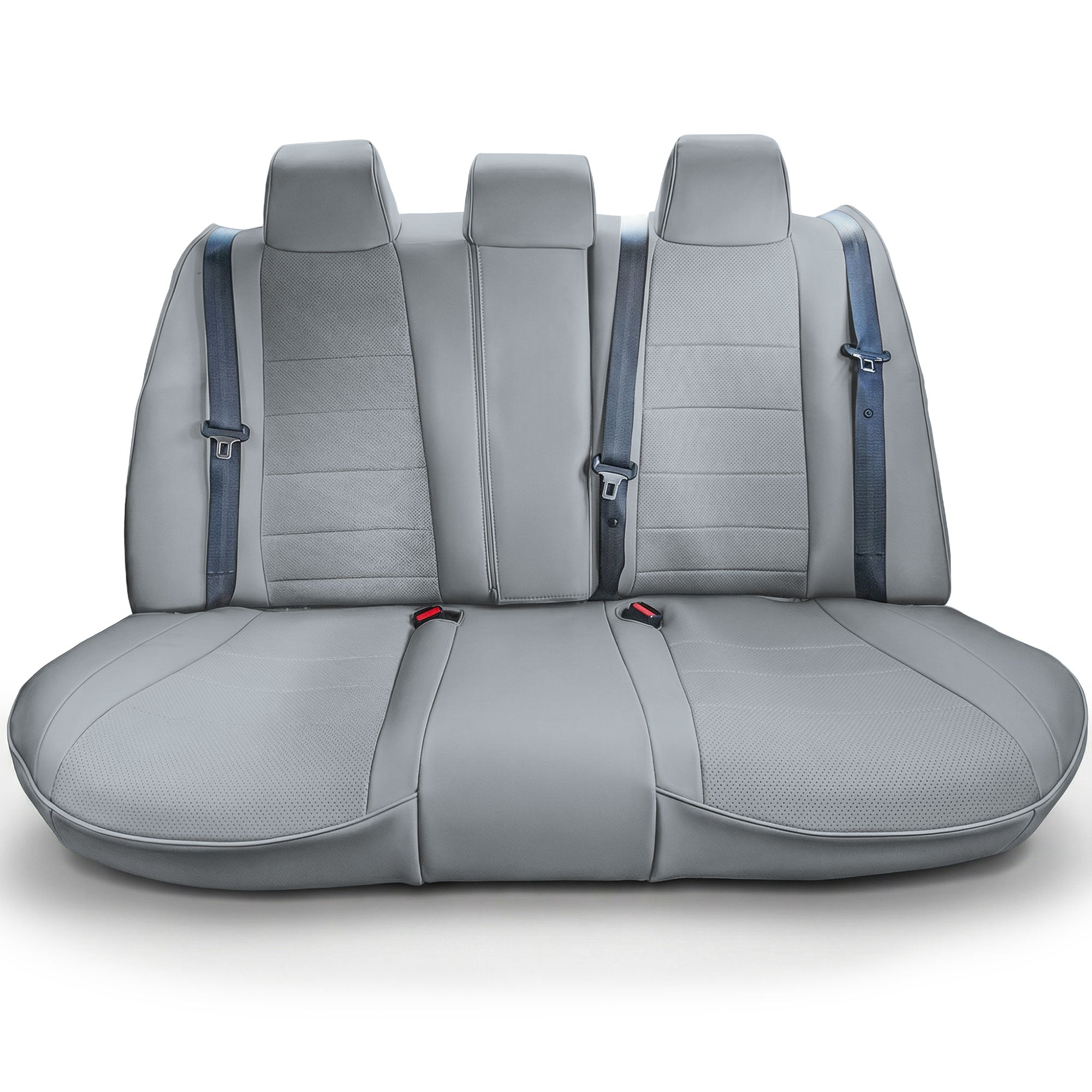 Nissan Sentra 2020 - 2026 - Rear Set Seat Covers - Solid Gray Faux Leather