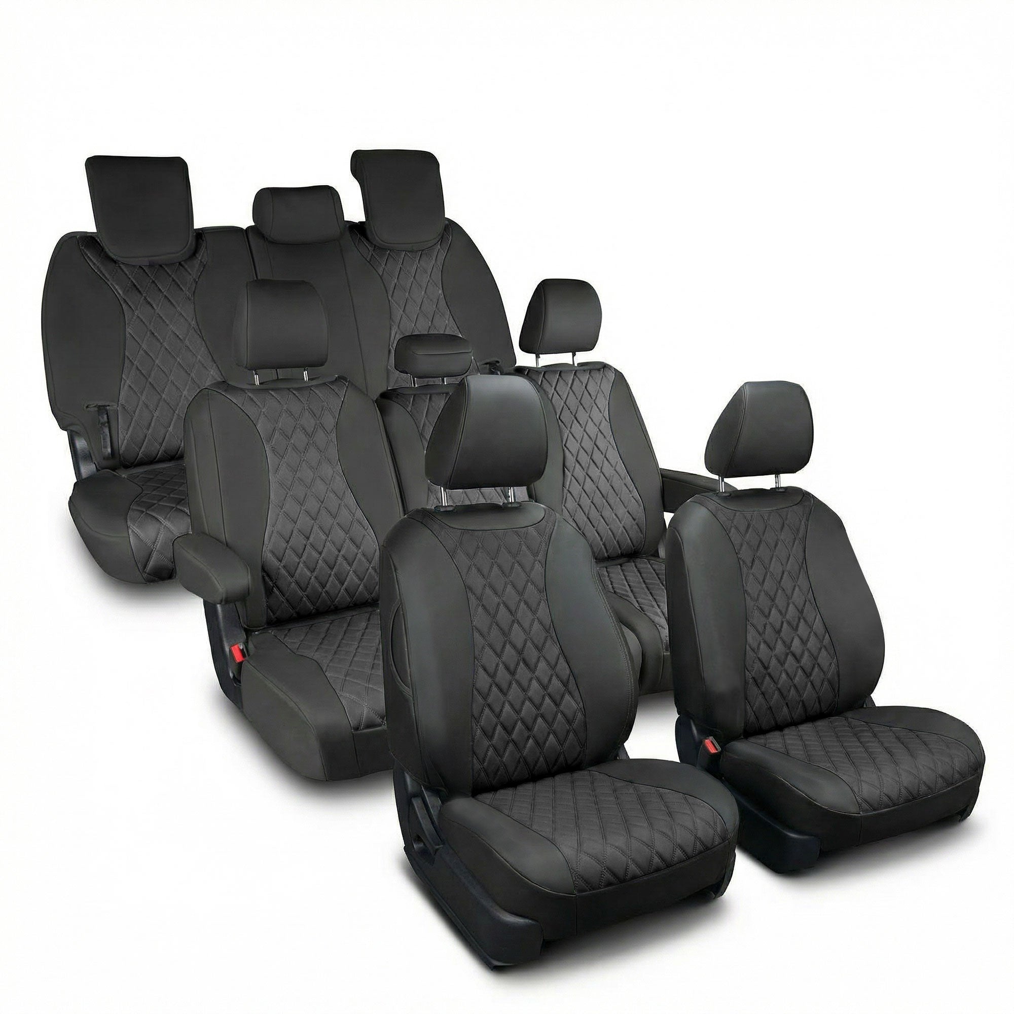 KIA Carnival 2022 - 2025 - Full Set Seat Covers - Black Ultraflex Neoprene (Non-Hybrid)
