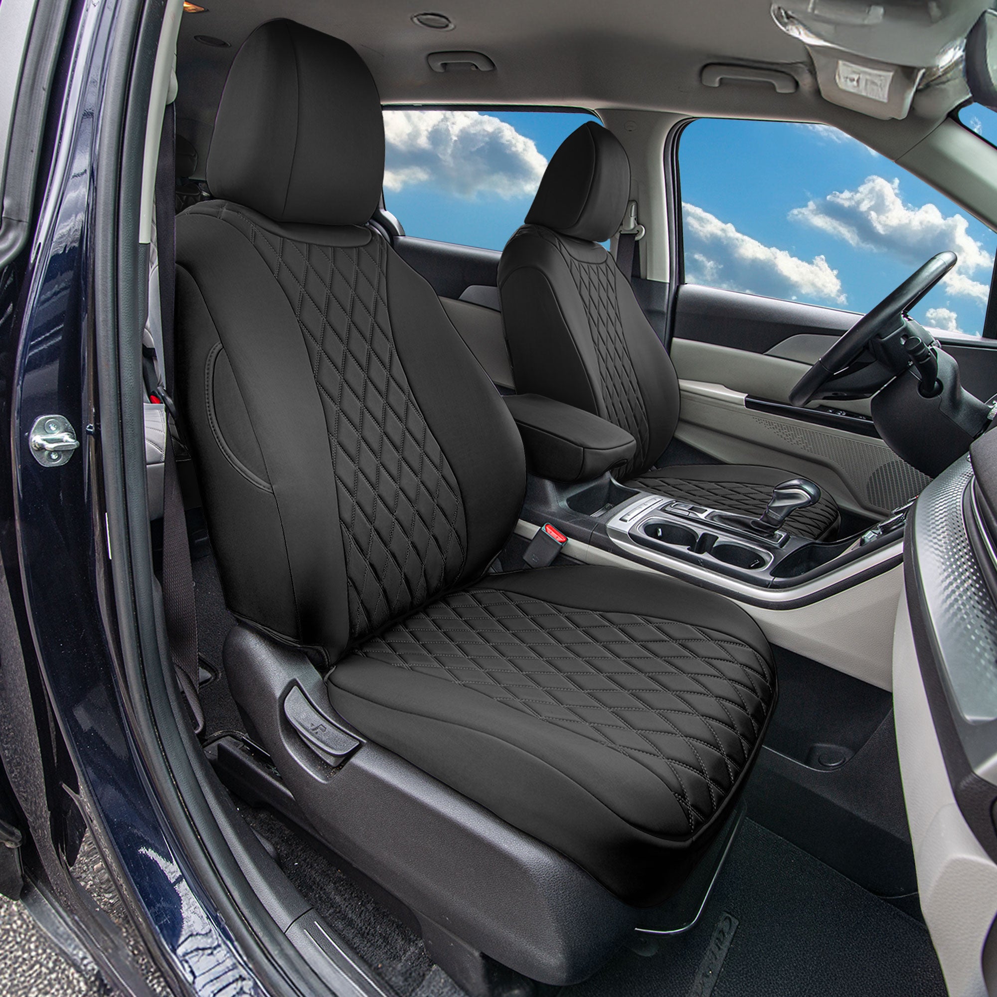 KIA Carnival 2022 - 2025 - Full Set Seat Covers - Black Ultraflex Neoprene (Non-Hybrid)