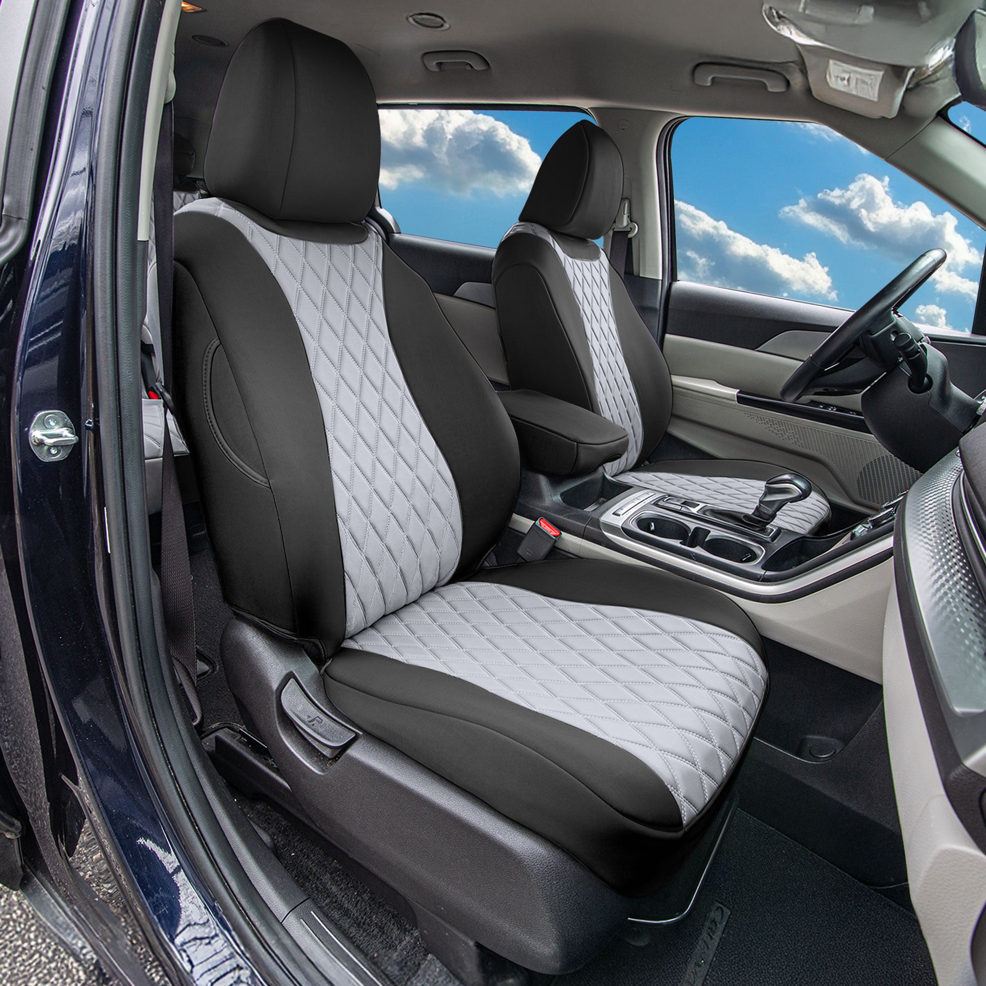 KIA Carnival 2022 - 2025 - Full Set Seat Covers - Gray Ultraflex Neoprene (Non-Hybrid)
