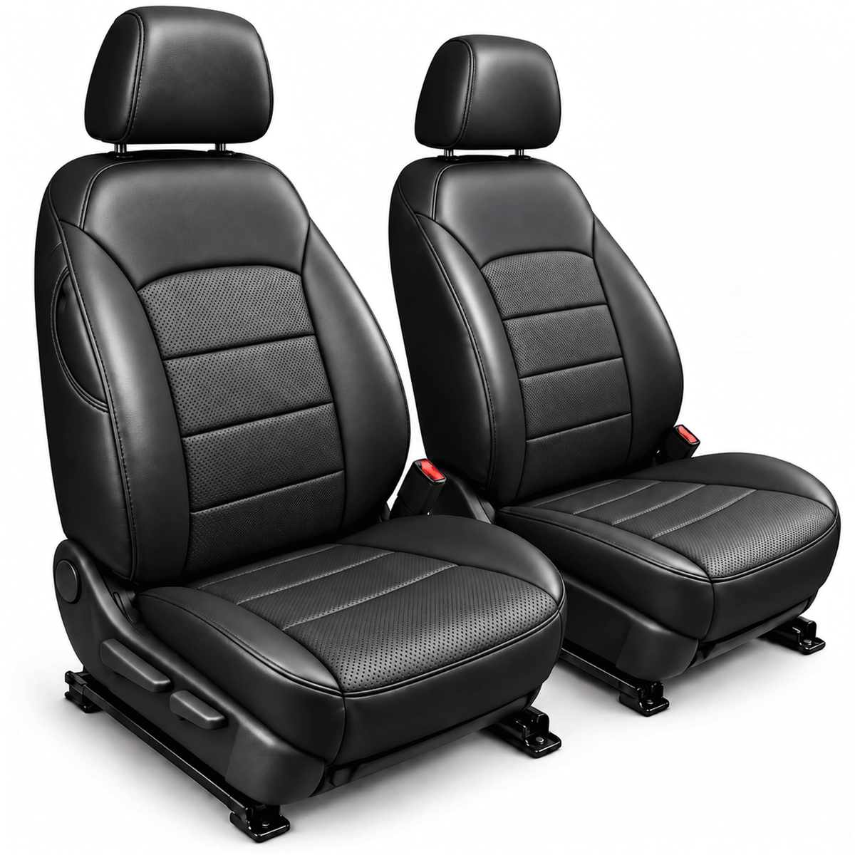 Chevrolet Malibu 2016-2025 - Front Set Covers - Black Faux Leather