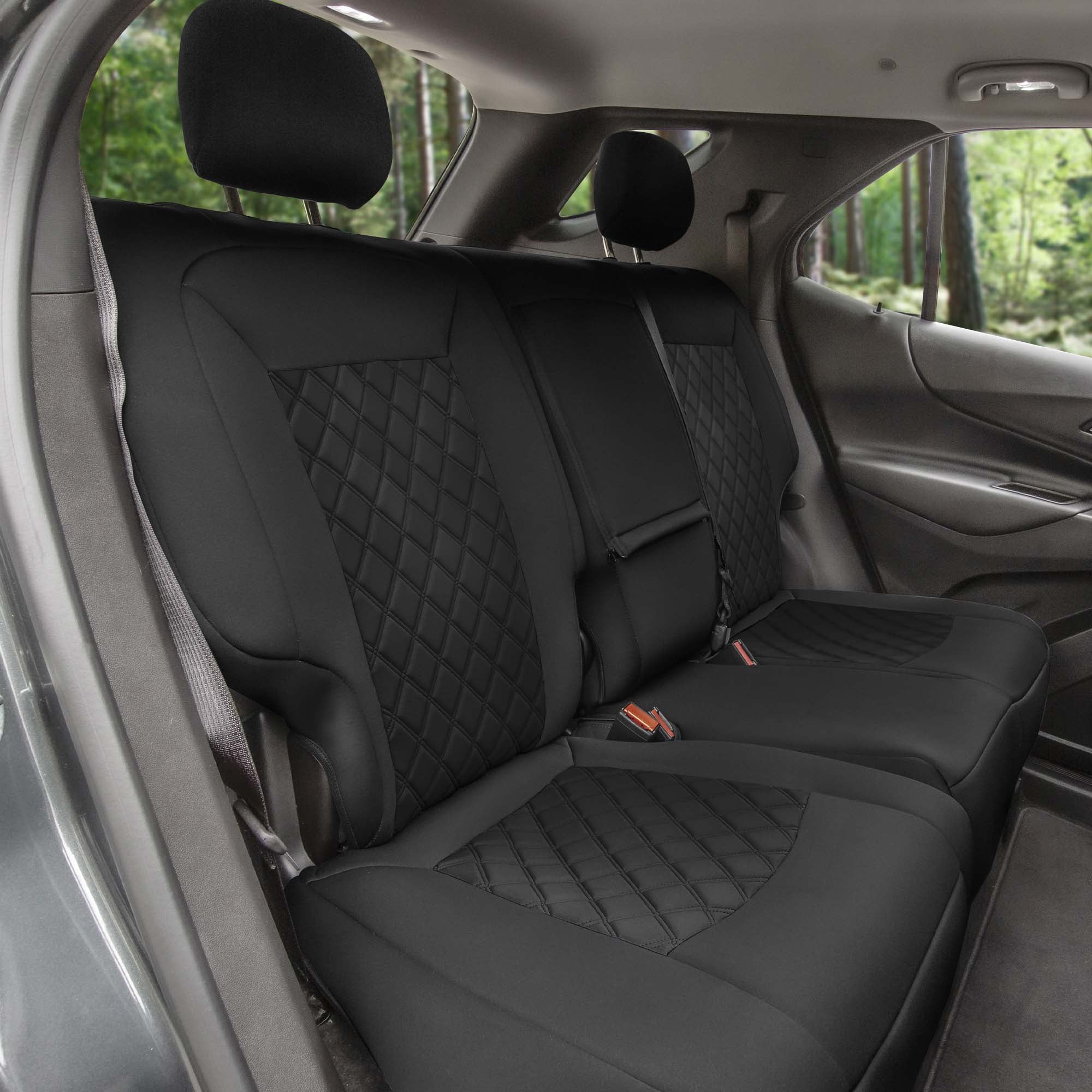 Chevy Equinox 2018-2023 - Rear Set Seat Covers -  Black Ultraflex Neoprene