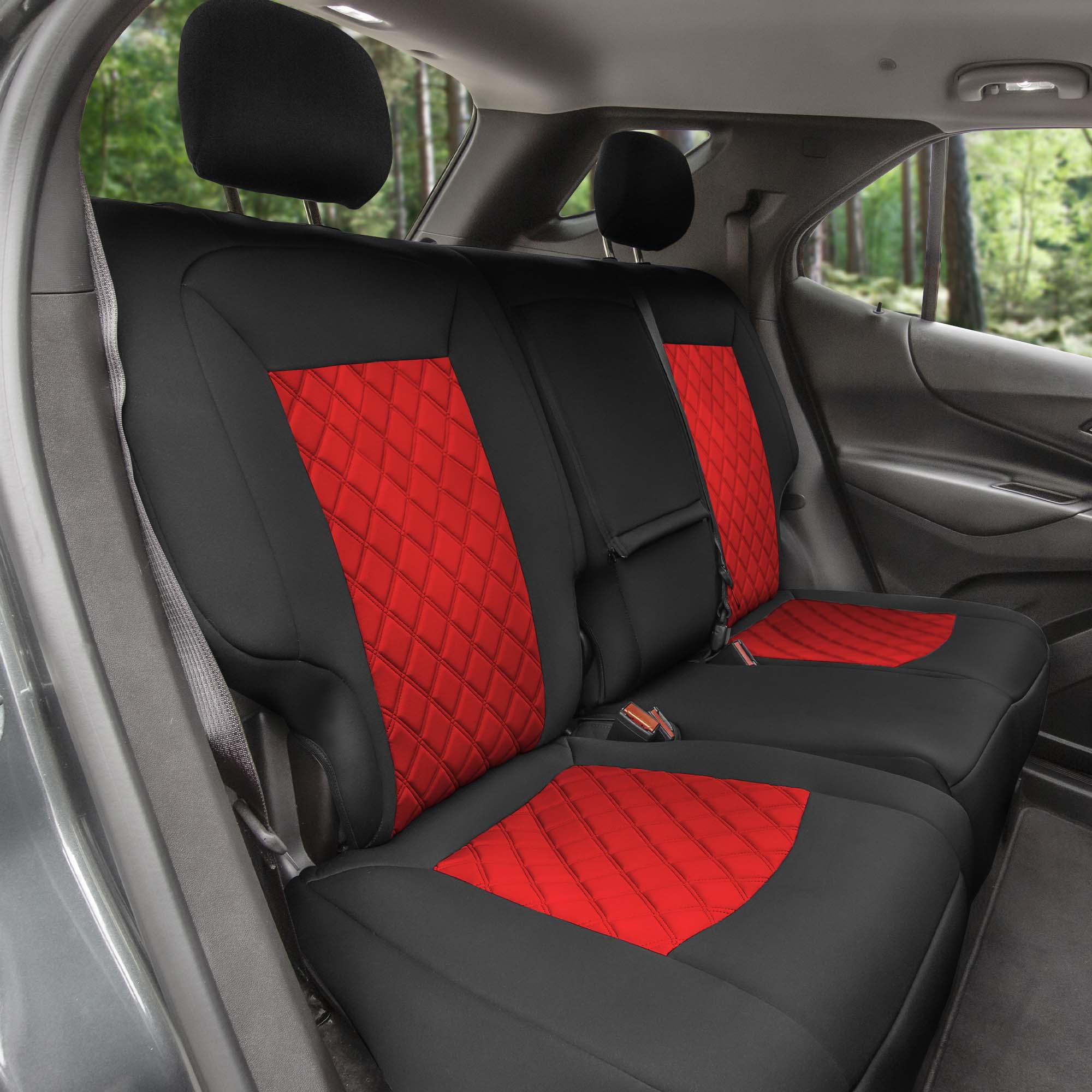 Chevy Equinox 2018-2023 - Rear Set Seat Covers - Red Ultraflex Neoprene