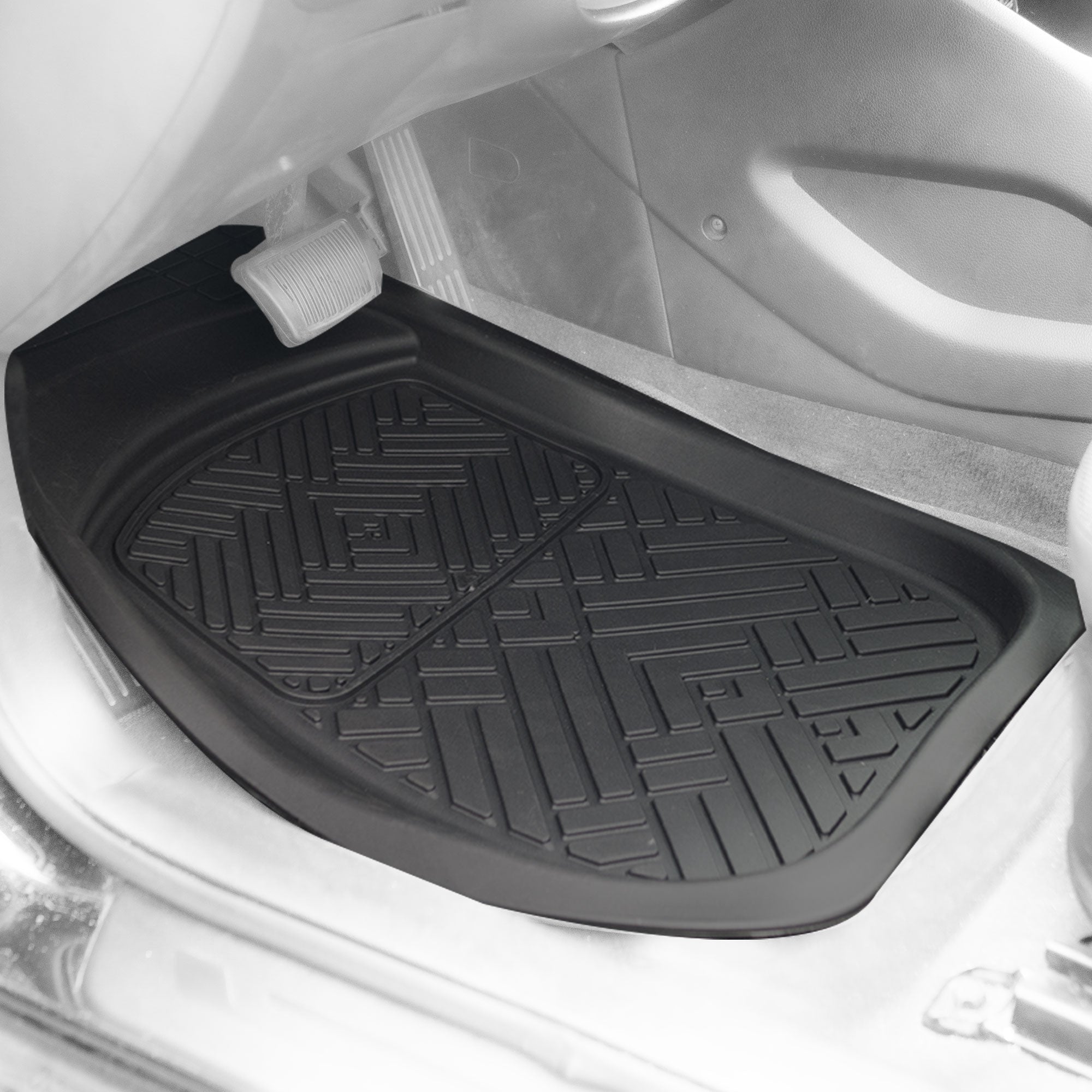 Heavy Duty ClimaProof Deep Dish Non-Slip Rubber Floor Mats - Full Set Black