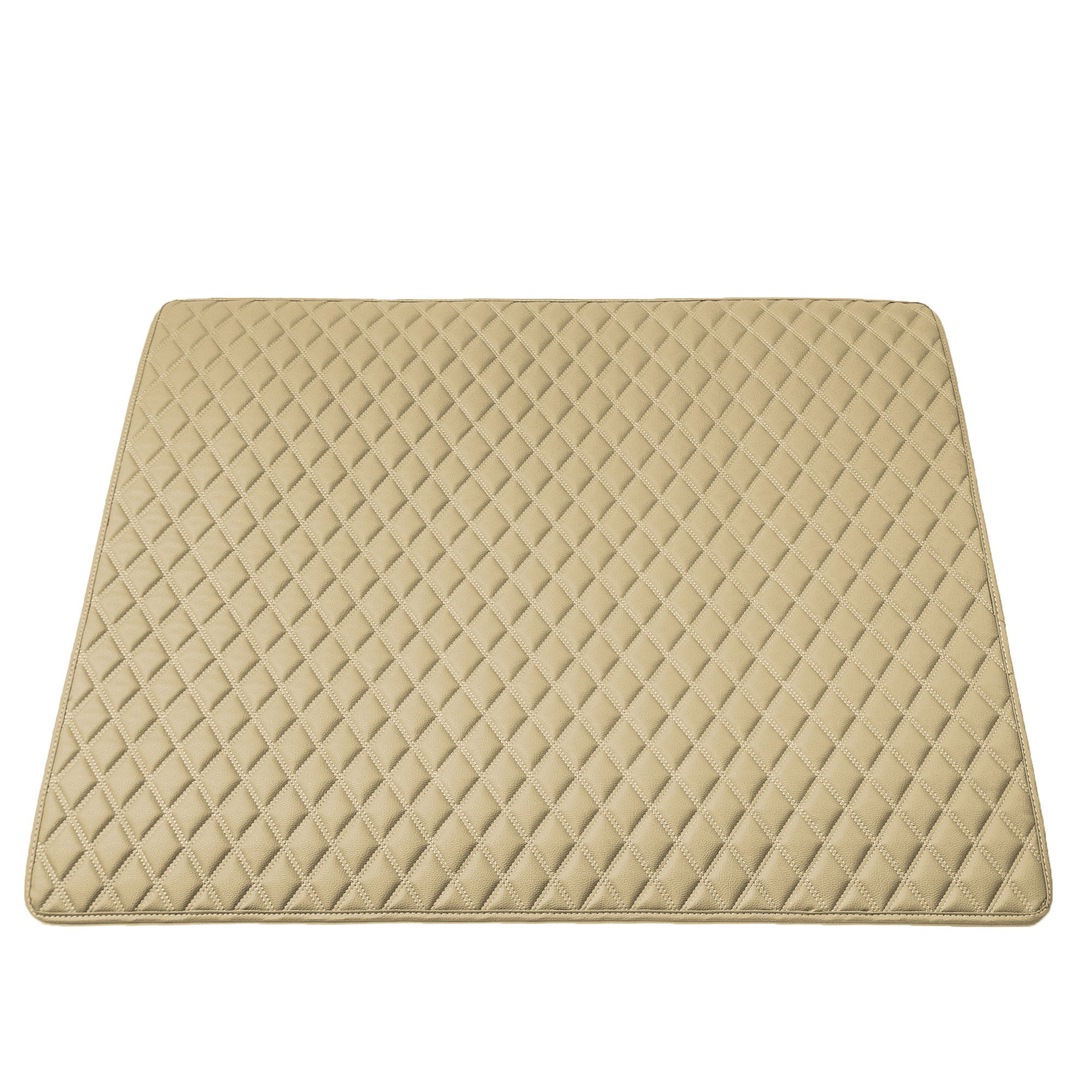 Deluxe Heavy-Duty Diamond Pattern Multi-Purpose Non-Slip Faux Leather Cargo Liner Beige, 32