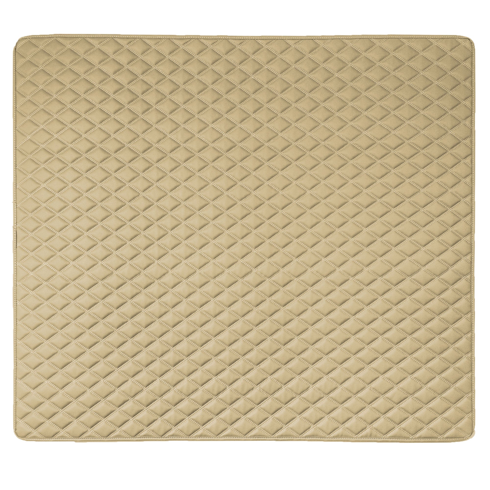 Deluxe Heavy-Duty Diamond Pattern Multi-Purpose Non-Slip Faux Leather Cargo Liner Beige, 46