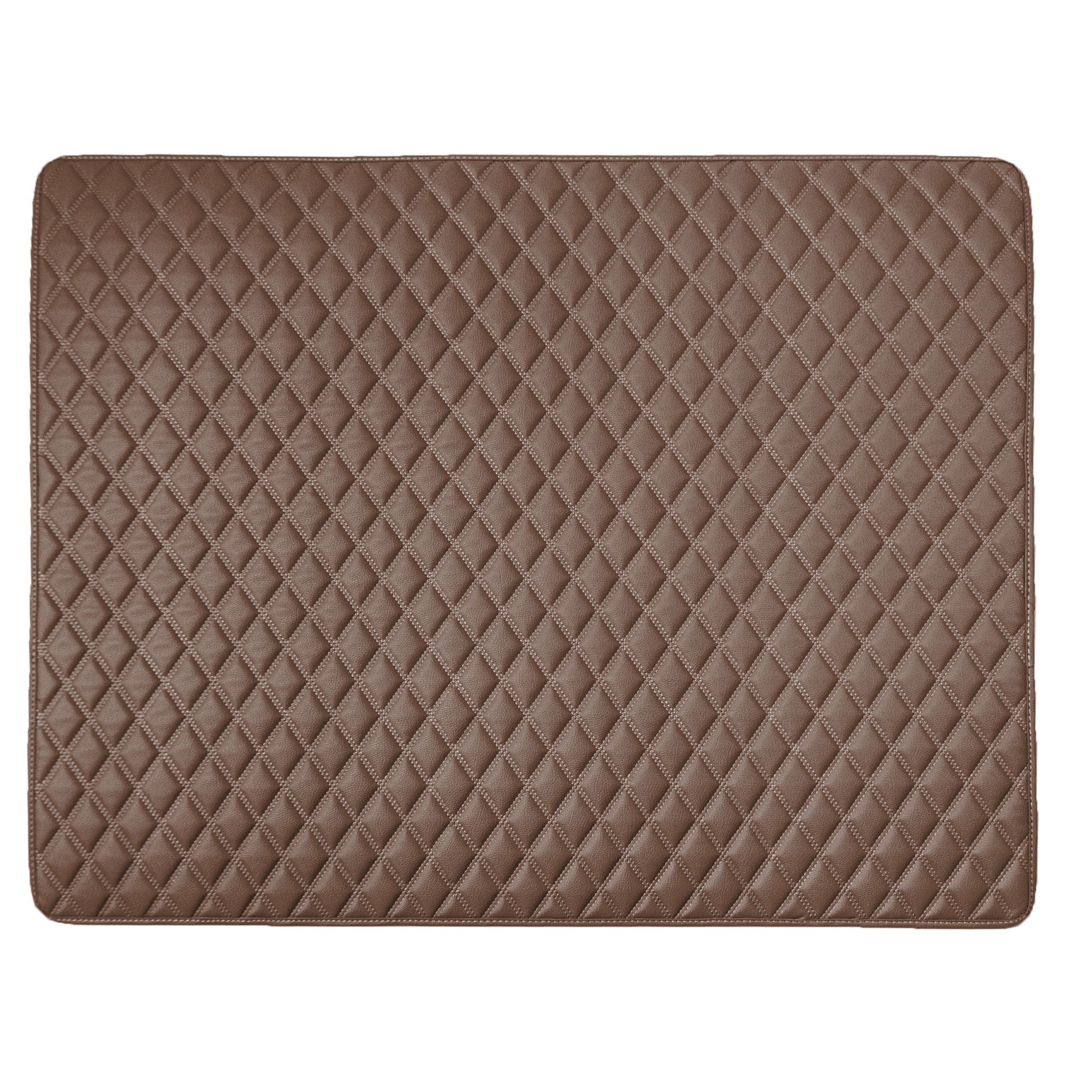 Deluxe Heavy-Duty Diamond Pattern Multi-Purpose Non-Slip Faux Leather Cargo Liner Brown, 32