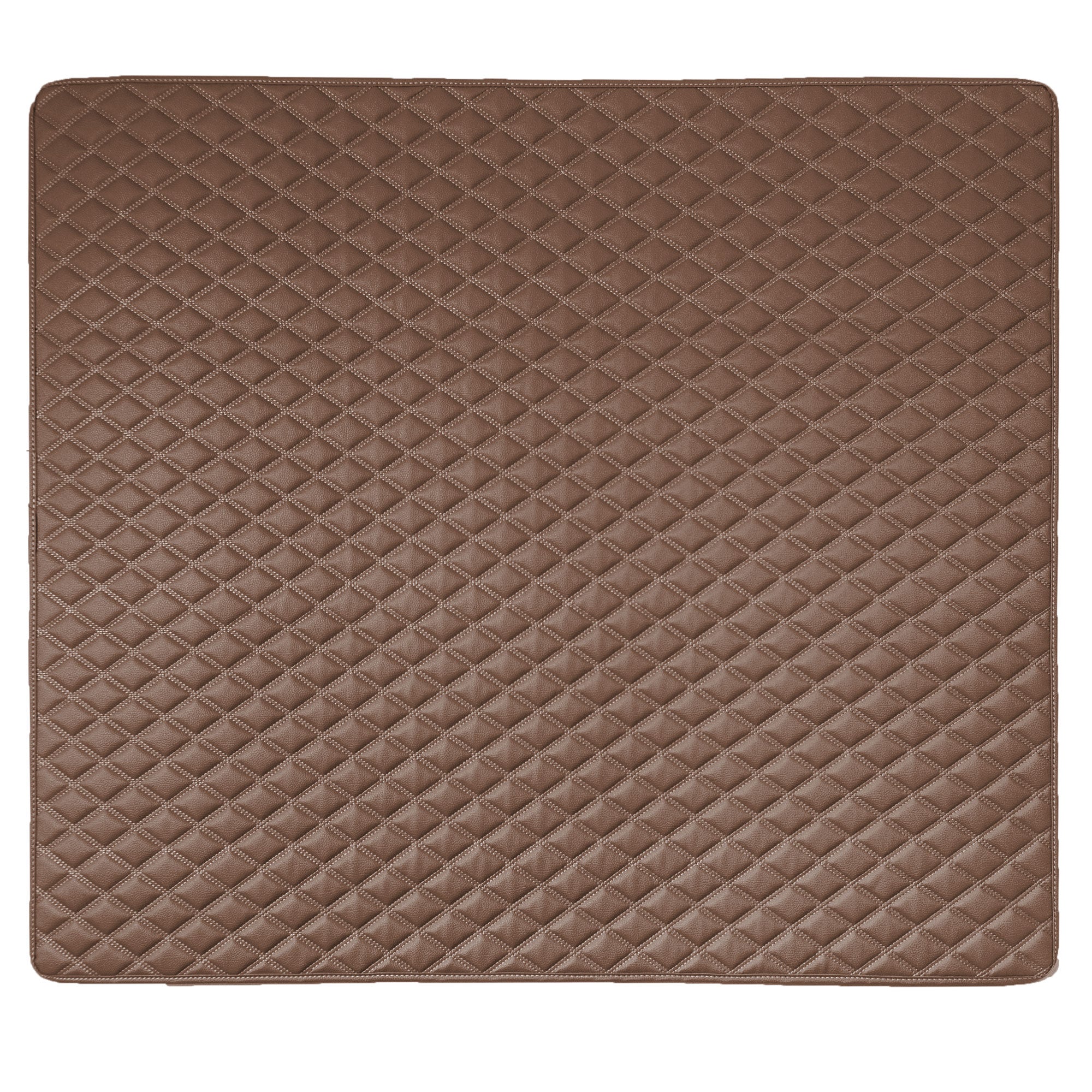 Deluxe Heavy-Duty Diamond Pattern Multi-Purpose Non-Slip Faux Leather Cargo Liner Brown, 46