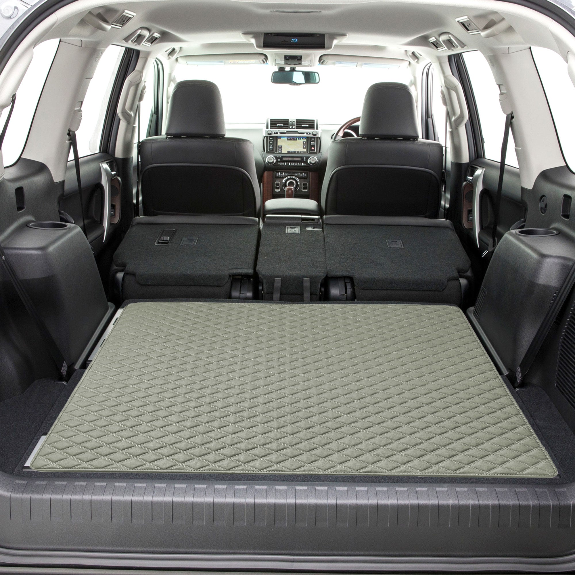 Deluxe Heavy-Duty Diamond Pattern Multi-Purpose Non-Slip Faux Leather Cargo Liner Gray, 46