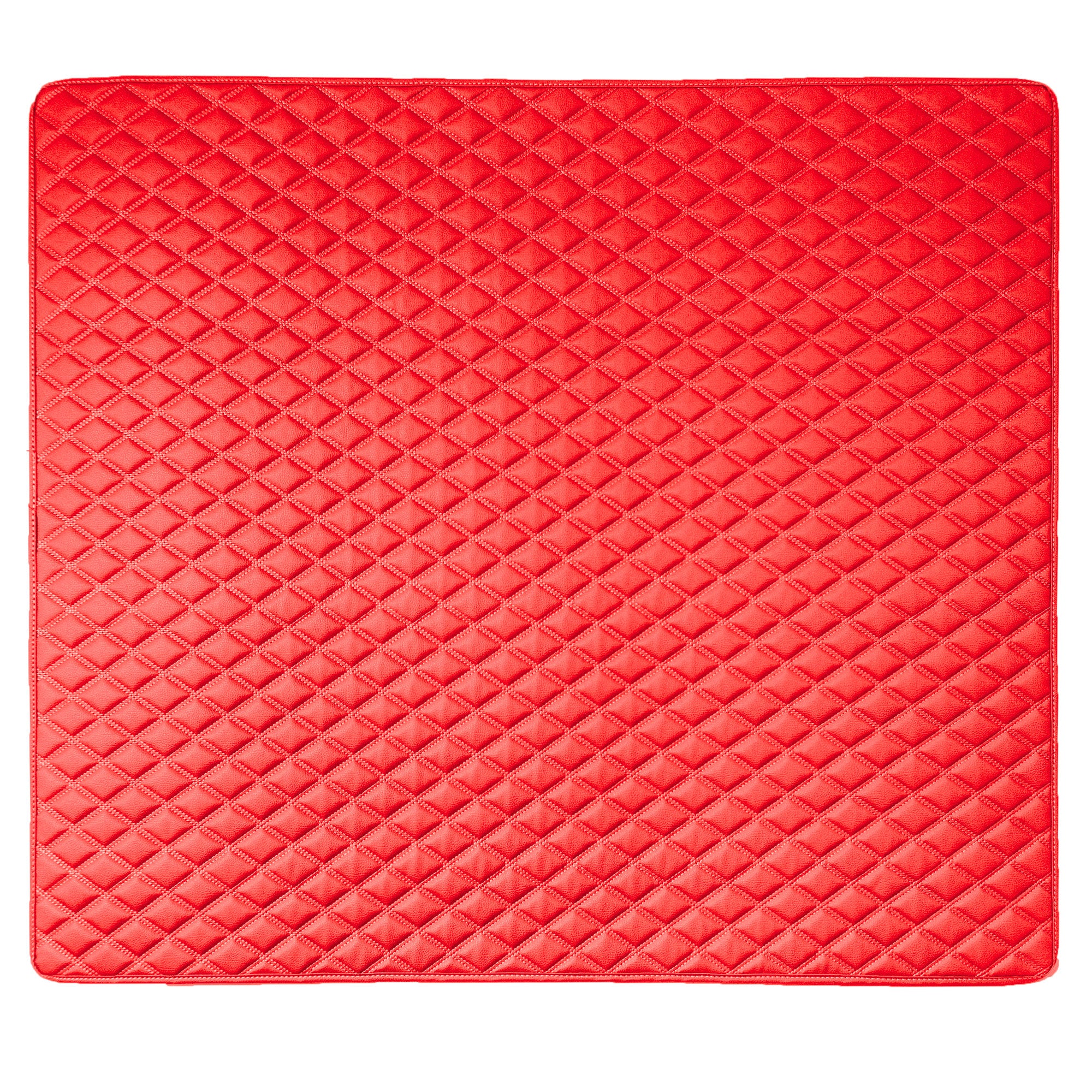 Deluxe Heavy-Duty Diamond Pattern Multi-Purpose Non-Slip Faux Leather Cargo Liner Red, 46