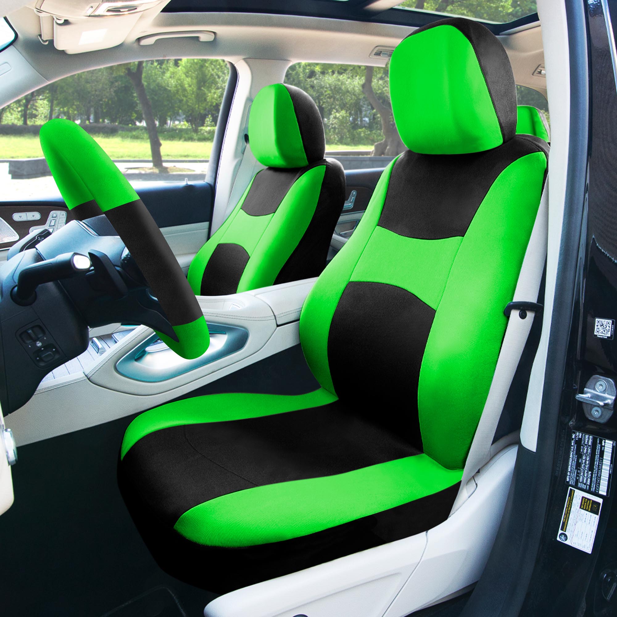 Light & Breezy Flat Cloth Seat Covers - Combo Set Green