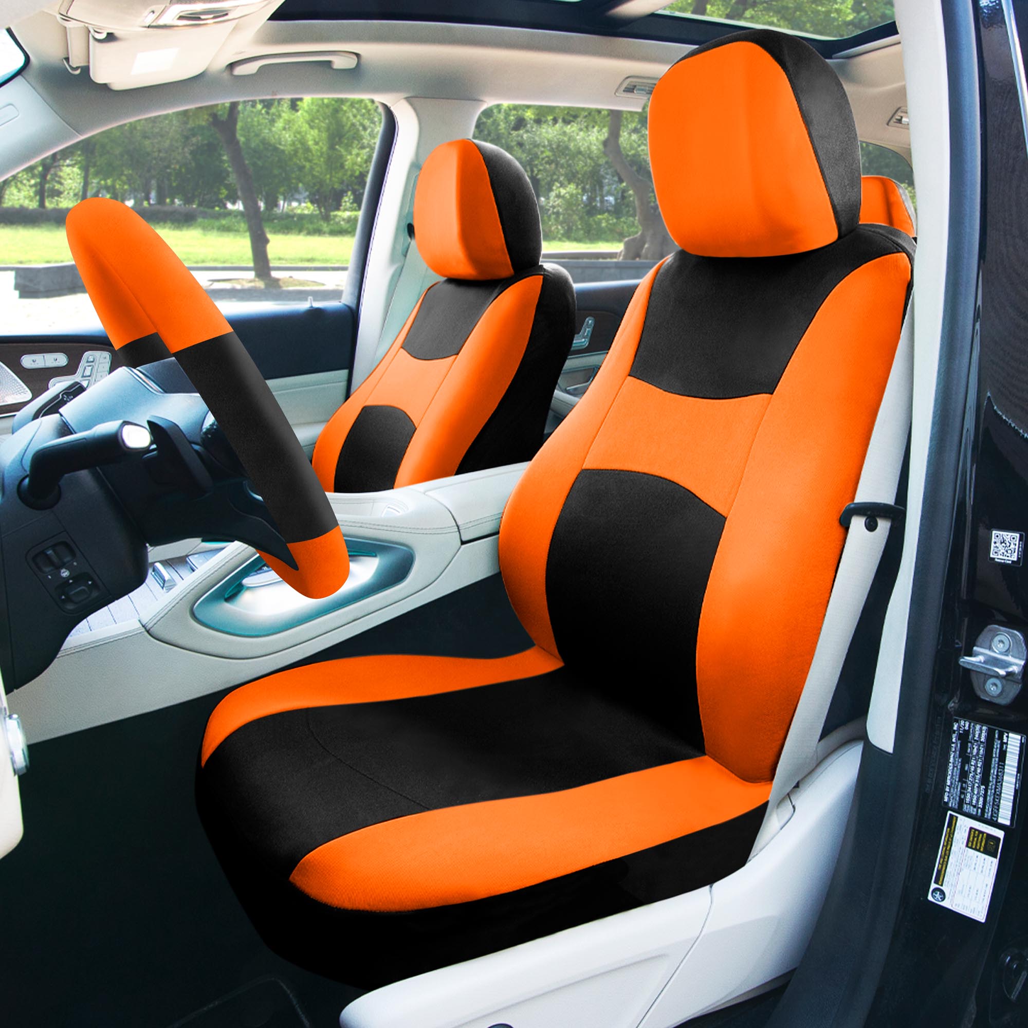 Light & Breezy Flat Cloth Seat Covers - Combo Set Orange