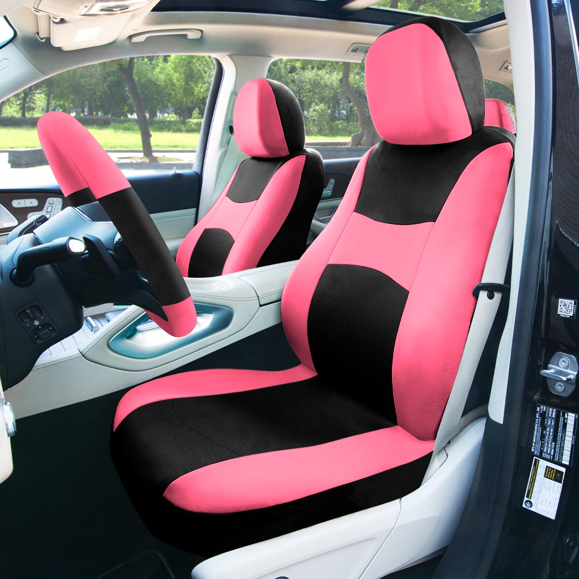 Light & Breezy Flat Cloth Seat Covers - Combo Set Pink