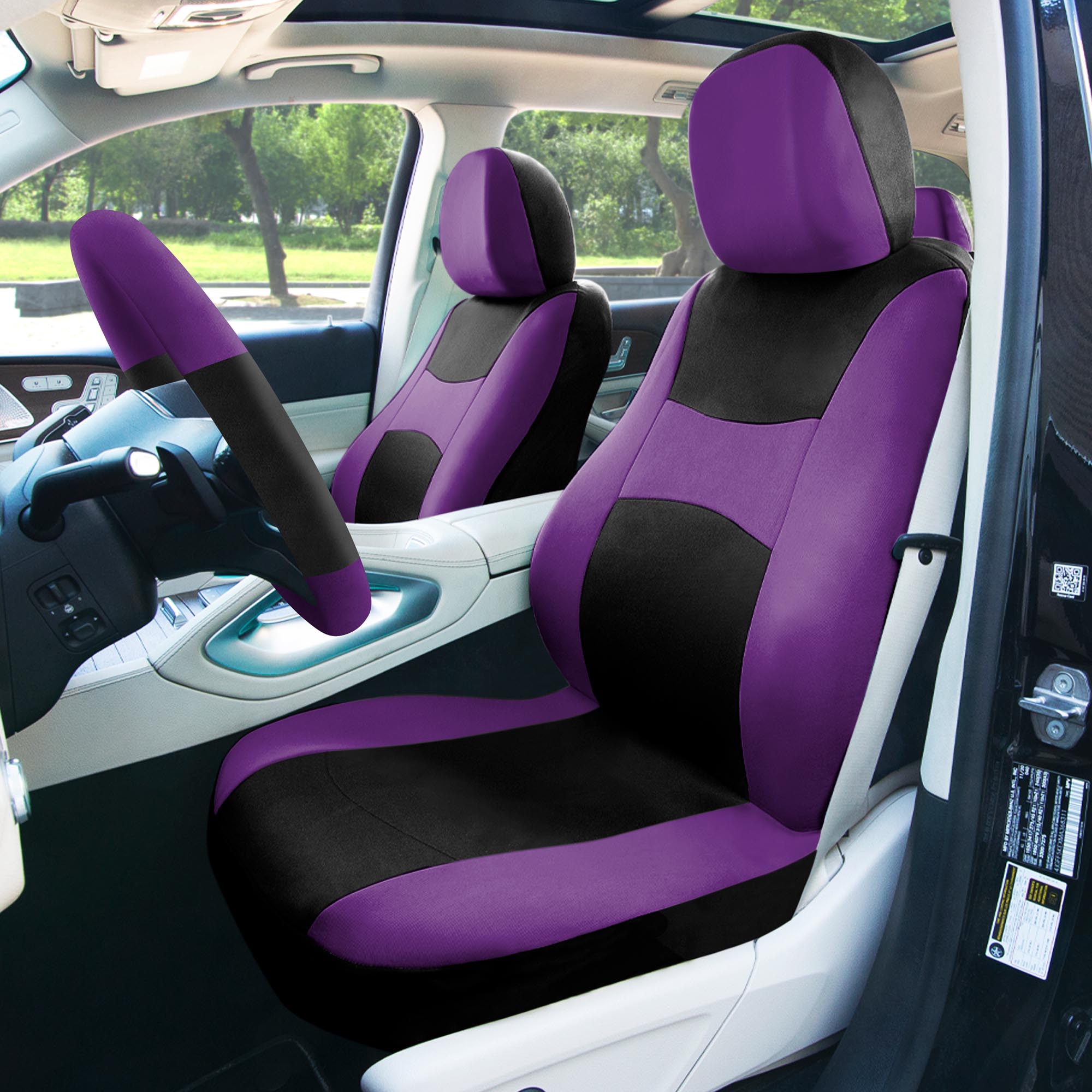 Light & Breezy Flat Cloth Seat Covers - Combo Set Purple