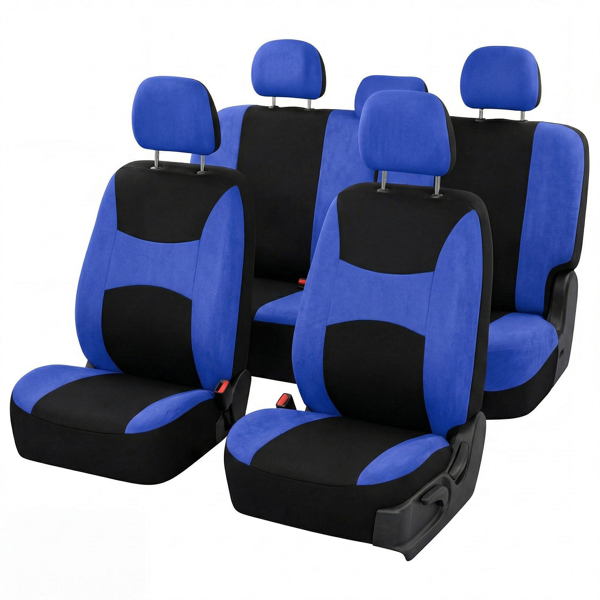 Light & Breezy Flat Cloth Seat Covers - Full Set Blue / Black