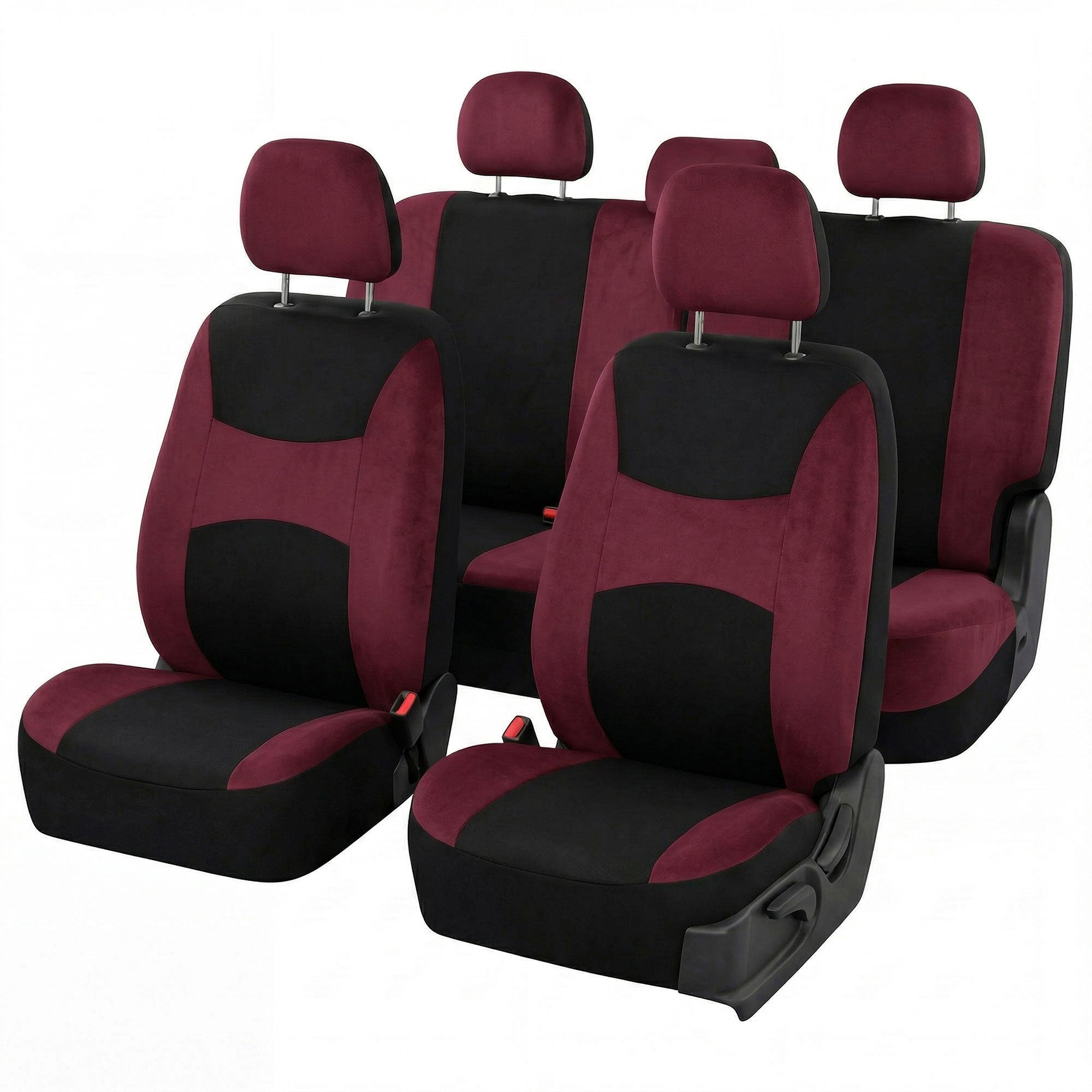 Light & Breezy Flat Cloth Seat Covers - Full Set Burgundy
