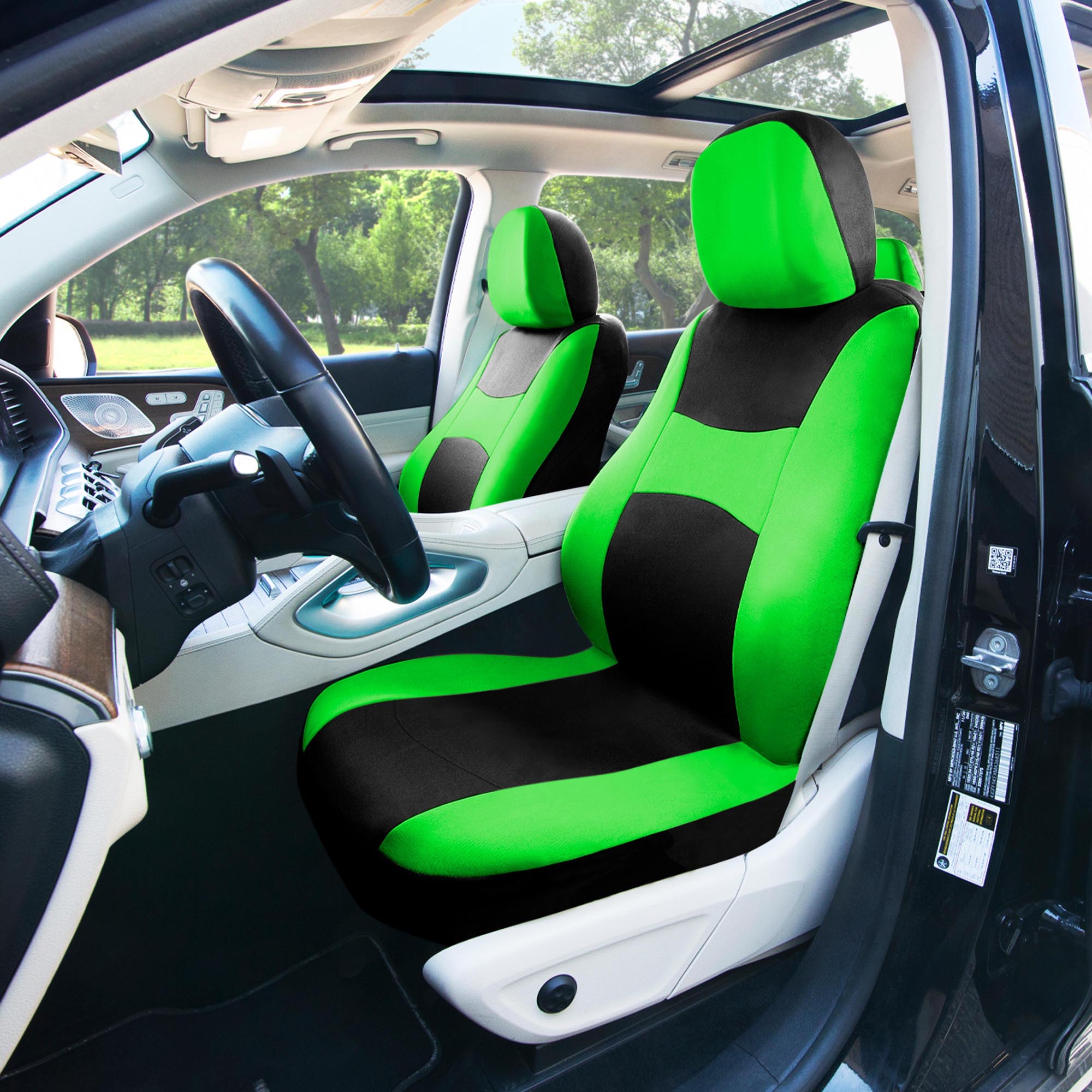 Light & Breezy Flat Cloth Seat Covers - Full Set Green