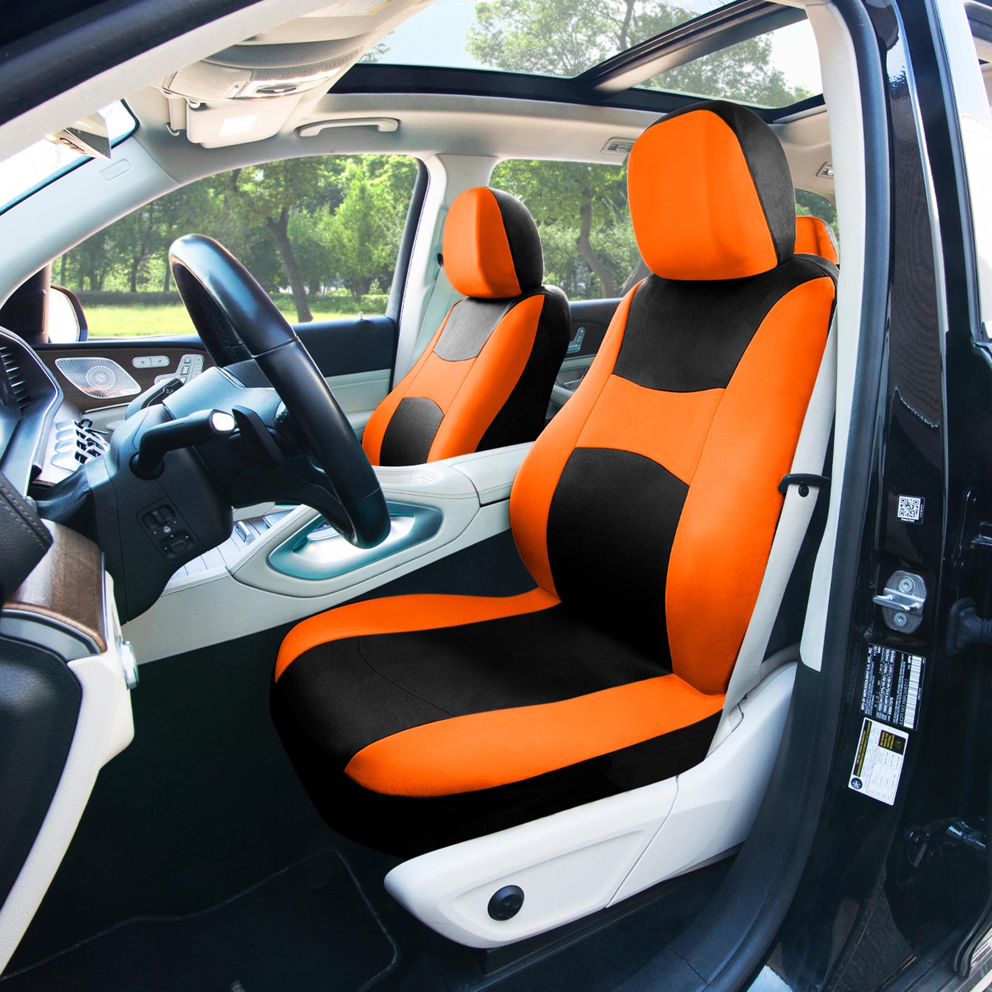 Light & Breezy Flat Cloth Seat Covers - Full Set Orange